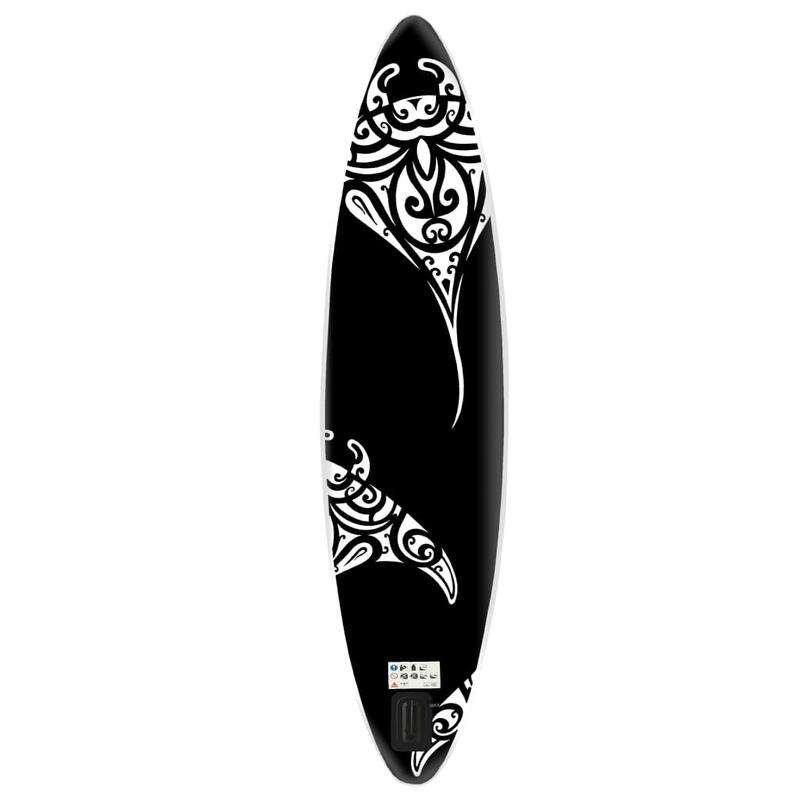 Juego de tabla de paddle surf inflable negra 366x76x15 cm