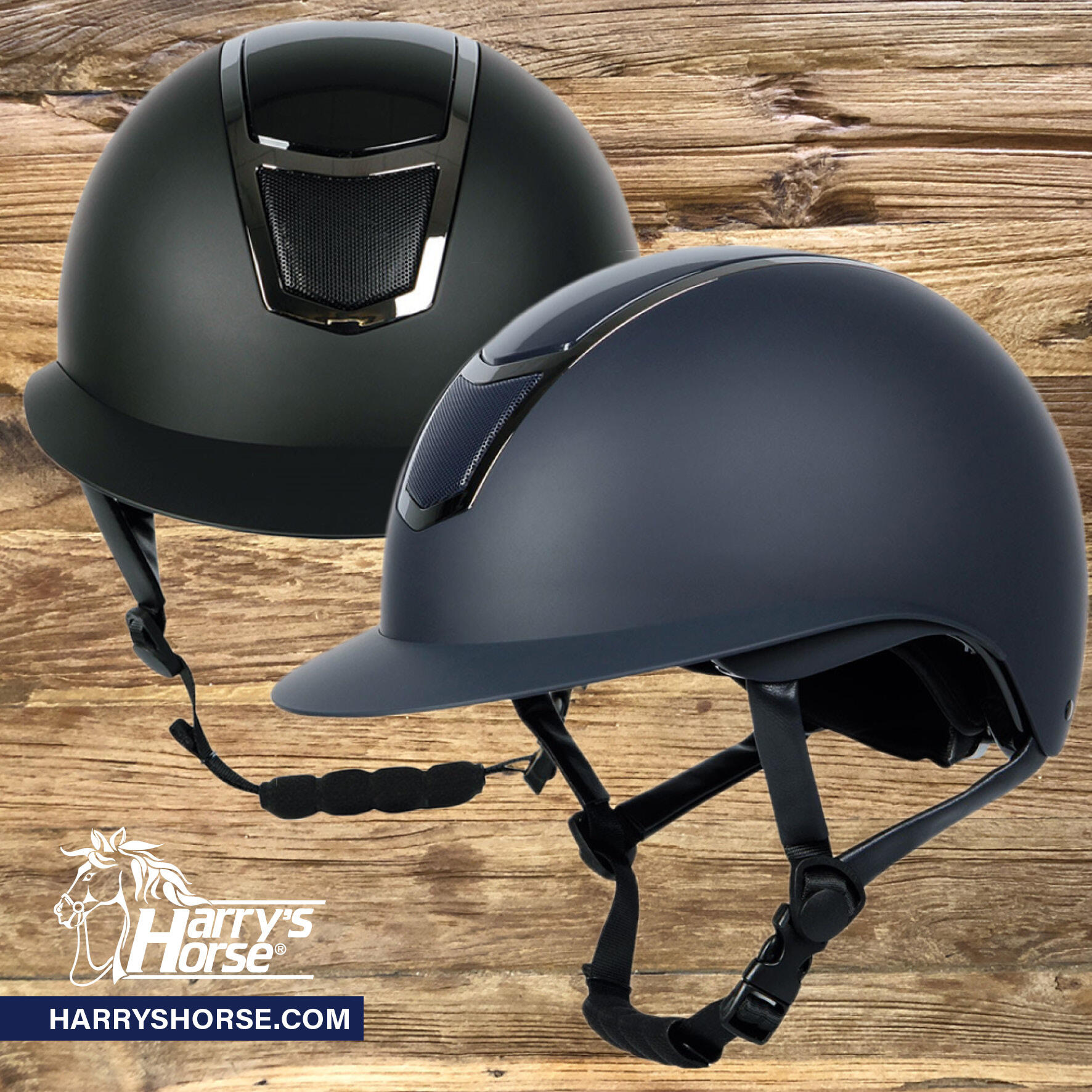 Harry's Horse Paardrijcap Mont Blanc Glossy - Zwart 3/4