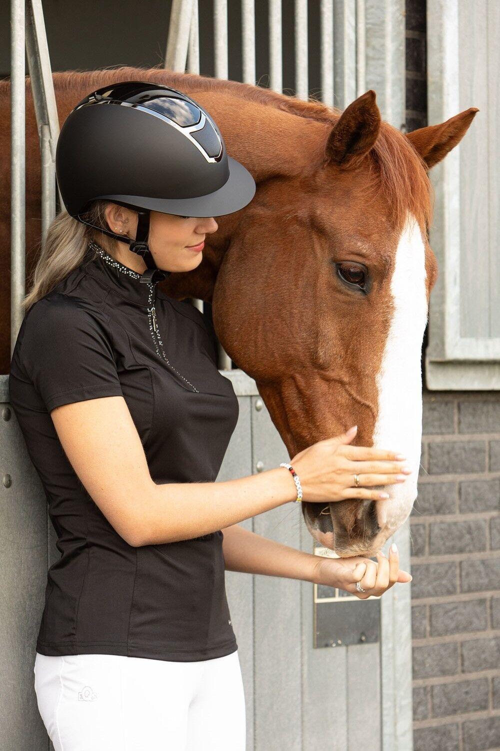 Casque D'équitation Harry's Horse Royal Glossy Noir - Taille 52-54 Cm - Pour Adultes Unisexes