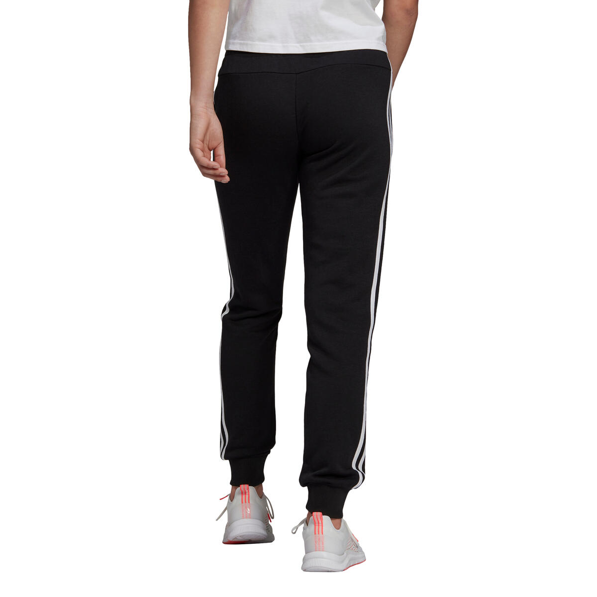 Pantaloni adidas Wms French Terry Logo Pants 3 Stripes, Nero, Donne 4/5