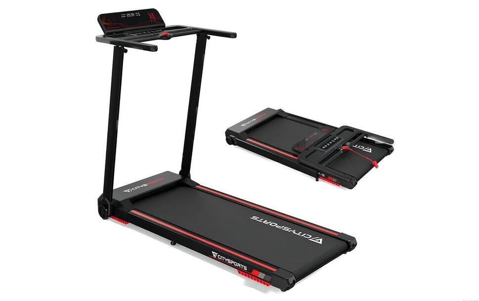 Bieżnia składana CITYSPORTS WP9, 1400 W, aplikacja, Bluetooth, 1-12 km/h, czarna