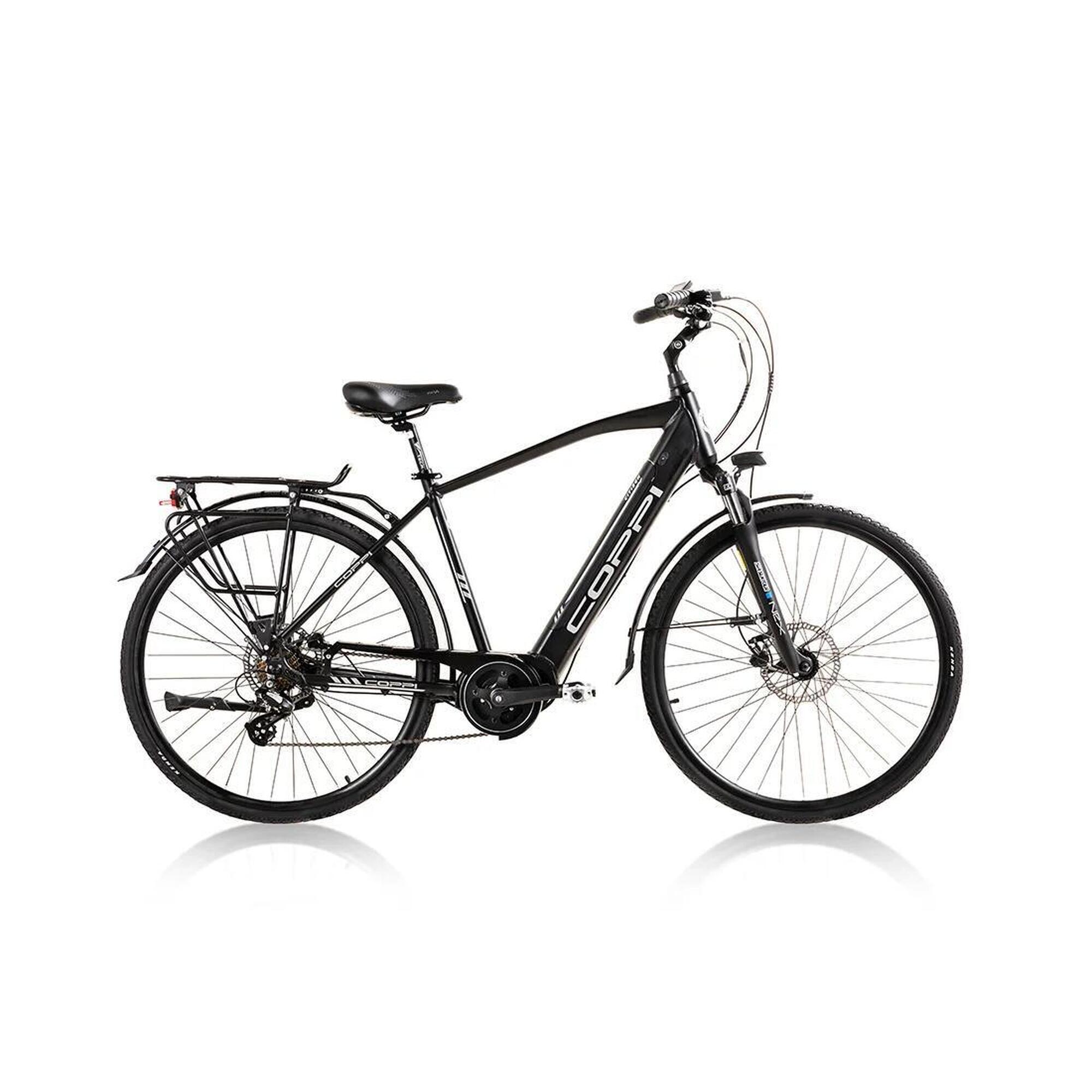 Coppi - Coppi Citizen Vélo Électrique 28" 7s En Aluminium Trekking Homme - Vélo Ville Longue Distance - Noir - Taille Unique - Decathlon
