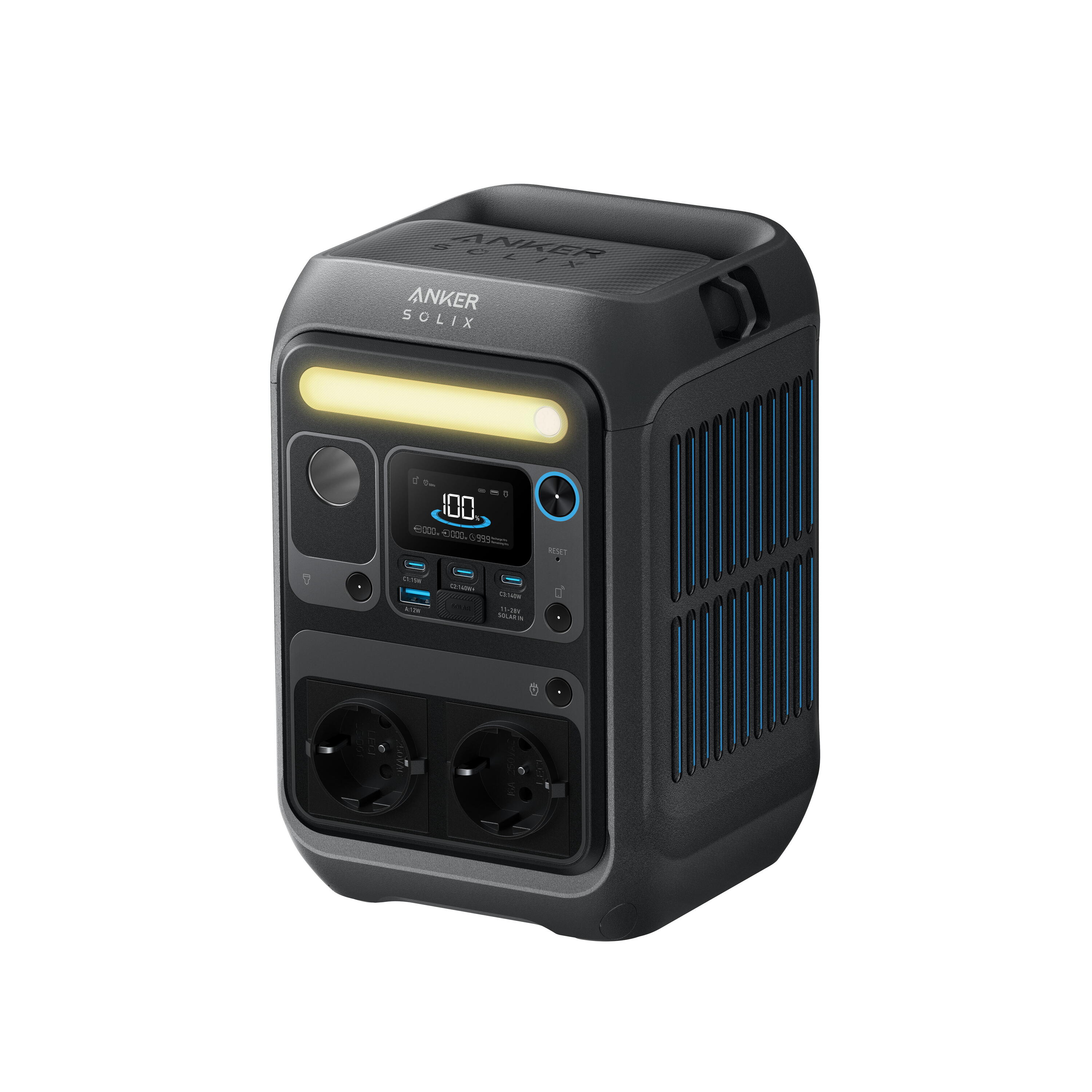 Kit Powerstation Anker SOLIX C300X AC met bifaciaal zonnepaneel 100 W 6/8