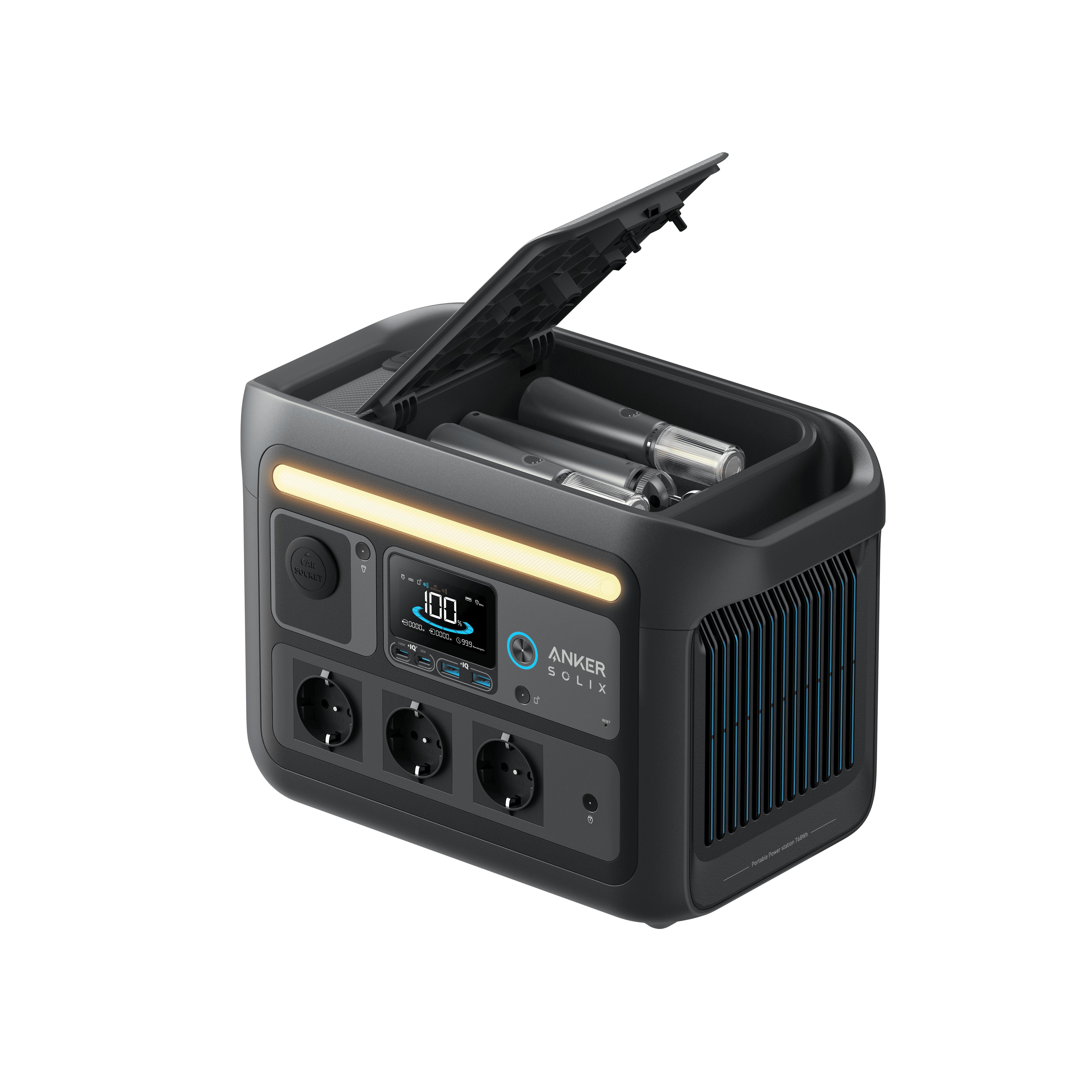 Anker - Station Électrique Anker Solix C800x (c800 Plus), Batterie 768 Wh, 1200 W - Station D'Énergie - Gris - Taille Unique - Decathlon
