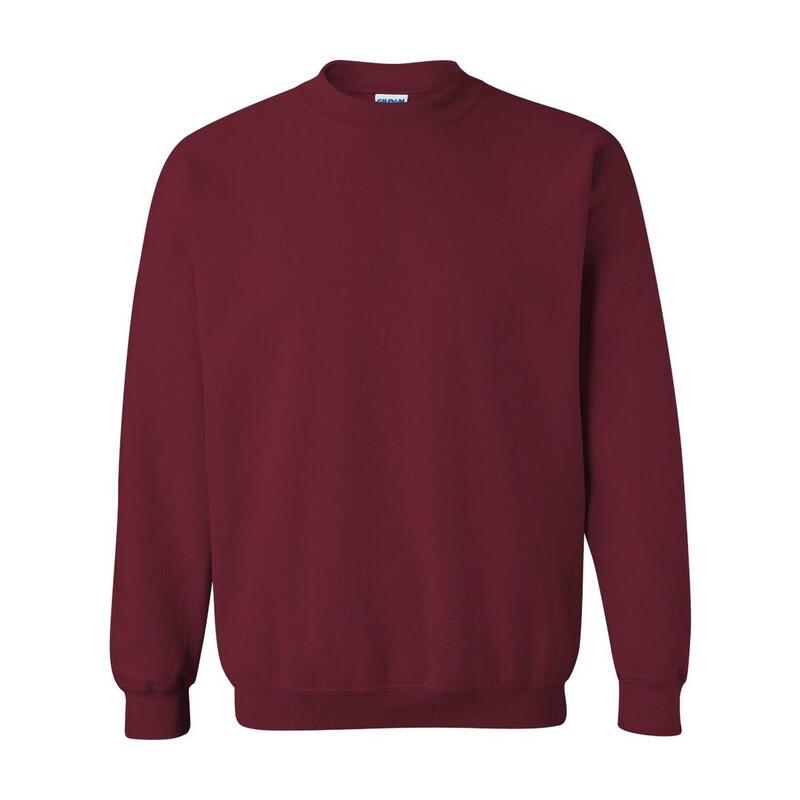 Camisola de gola redonda de mistura pesada unissexo para adultos Vermelho