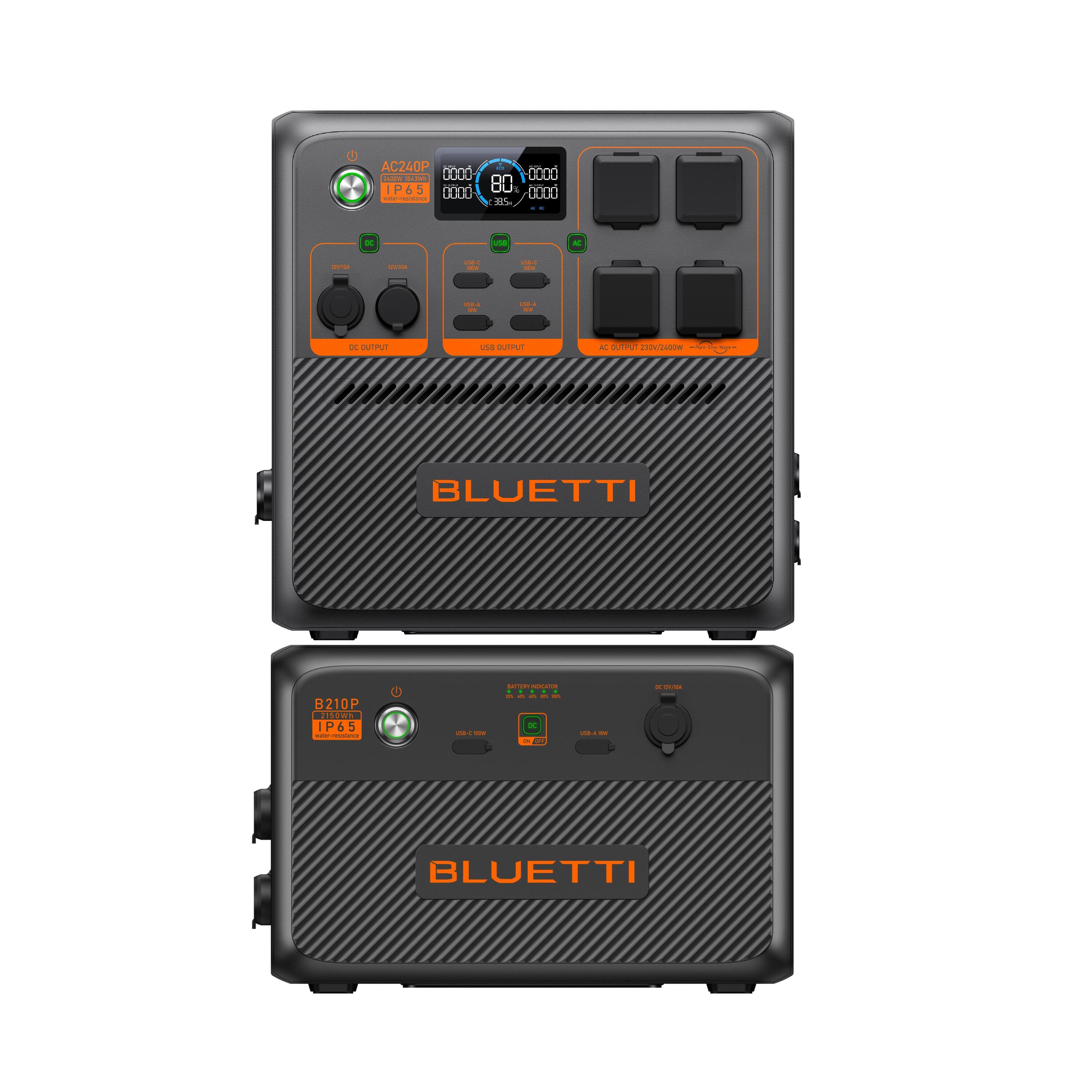 BLUETTI KIT Estación de energía BLUETTI AC240P con B210P, Batería 3993Wh, IP65