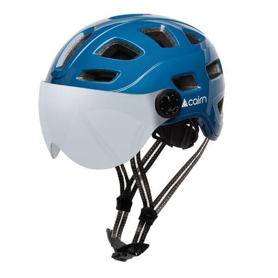 Casco de Ciclismo Azul para Adulto Cairn Quartz Visor con Luz LED