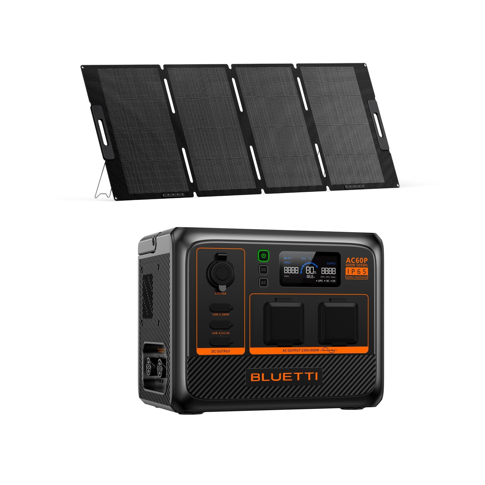 KIT de Powerstation BLUETTI AC60P com painel solar de 200 W