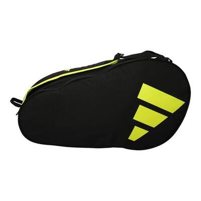 Black and fluorescent yellow adidas control padel bag