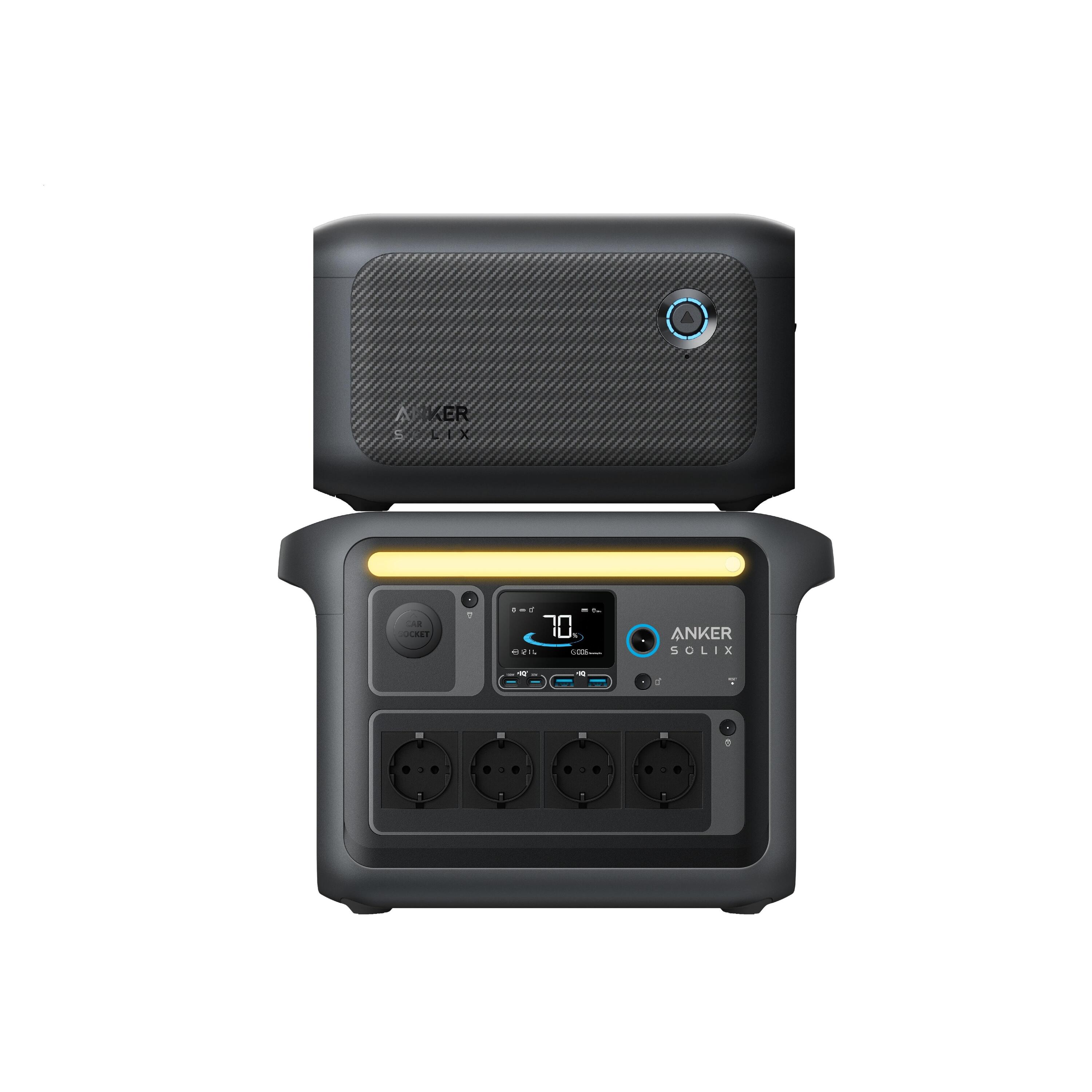 ANKER KIT de Powerstation Anker SOLIX C1000X com BP1000, Bateria 2112 Wh, 1800 W