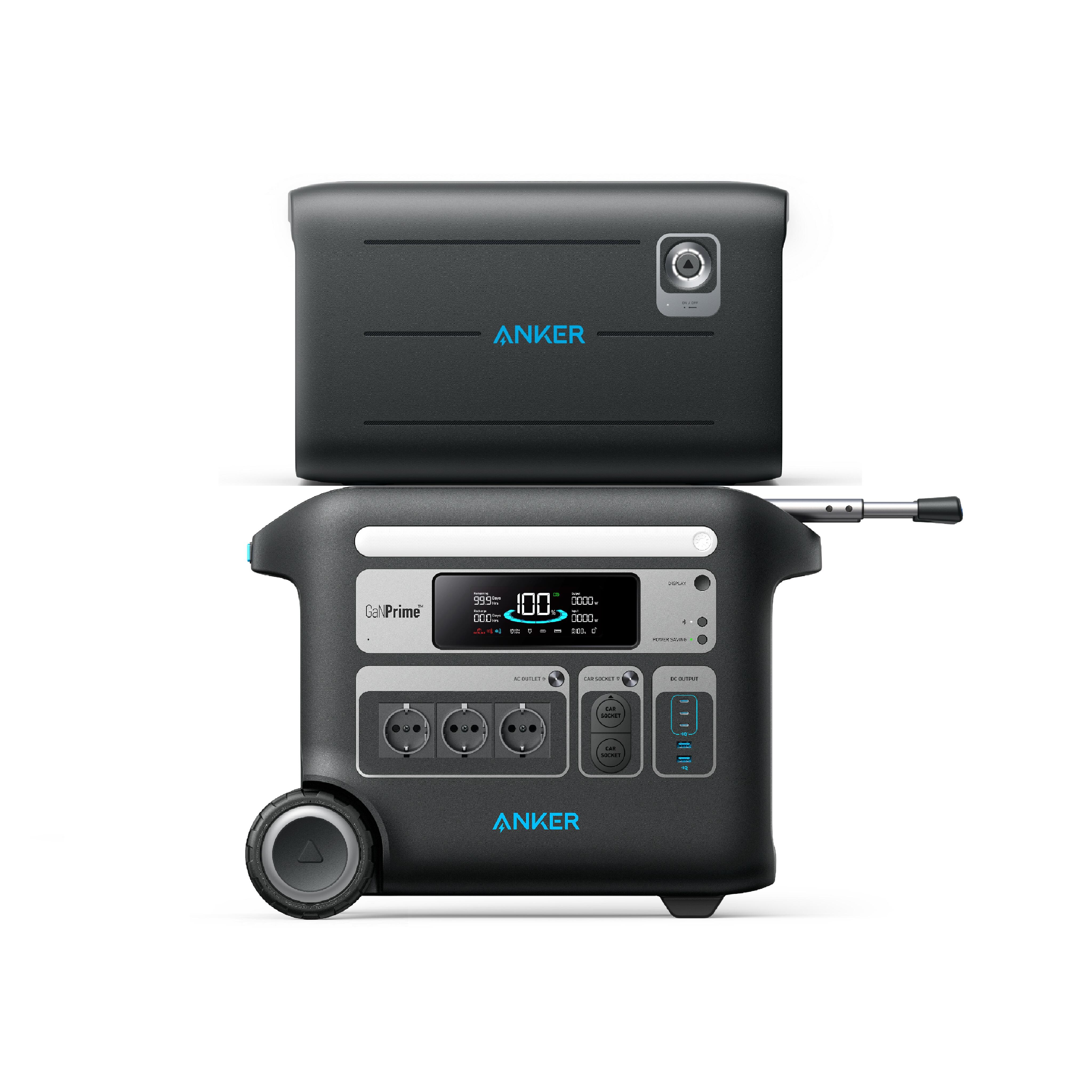 Kit de powerstation anker solix f2000 com bp2600, bateria 4096 wh