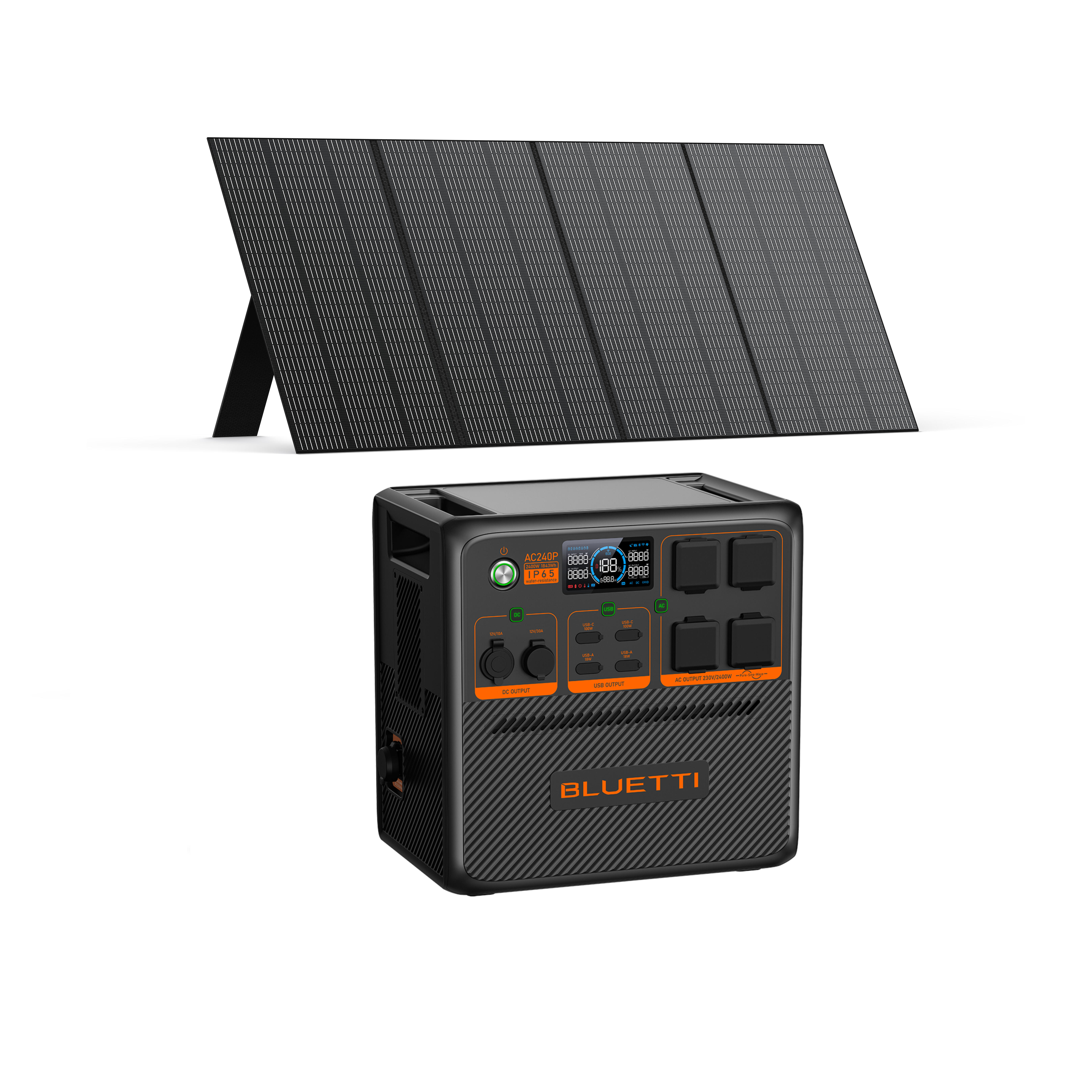 KIT de Powerstation BLUETTI AC240P com painel solar de 350 W