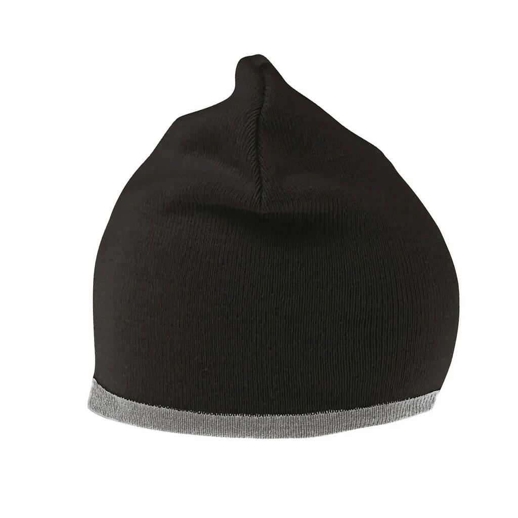 Soft Touch Cuffless Beanie (Black/Grey)