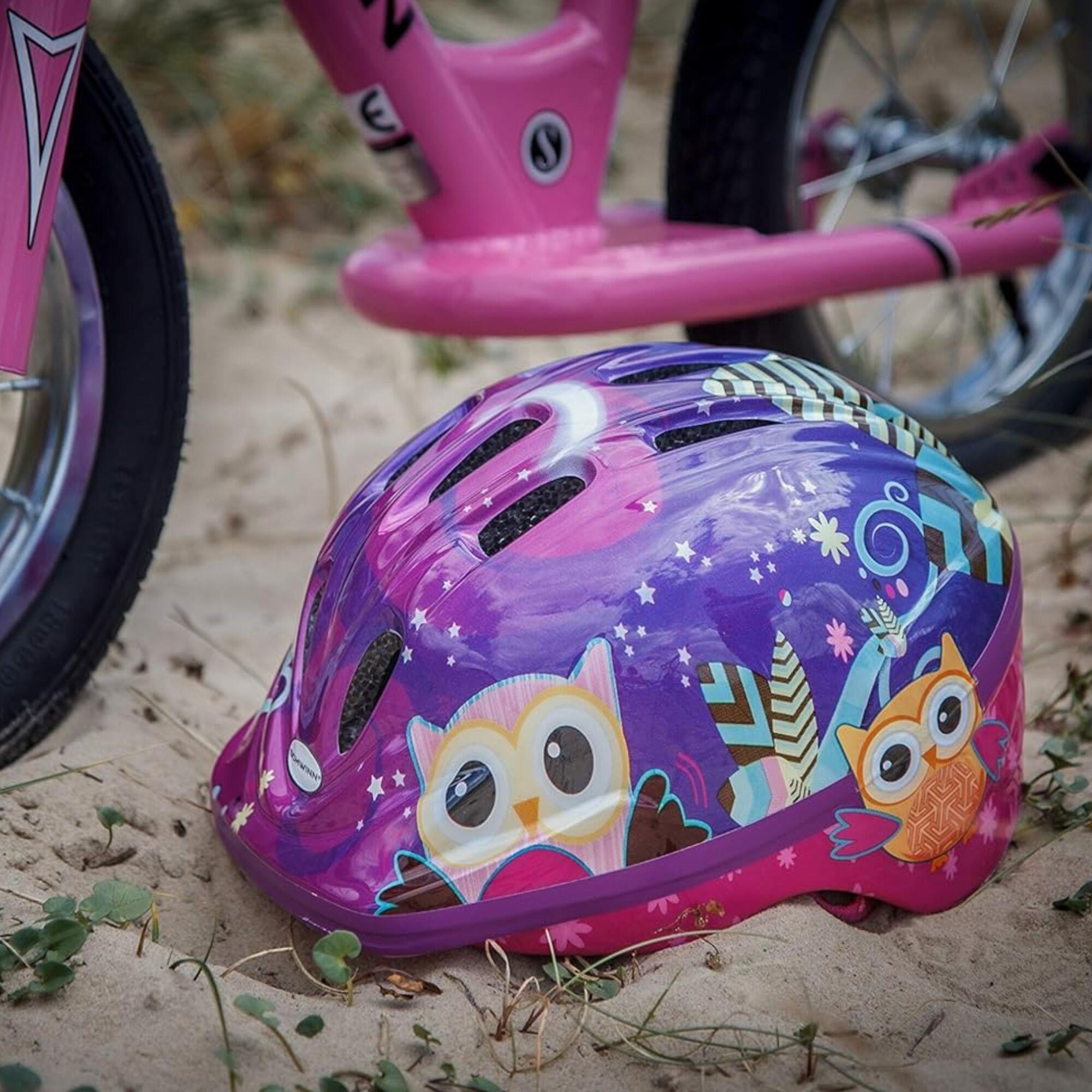 Schwinn Kids Purple Owl Bike, Scooter, Skateboard Helmet Age 3-5 Fit 48-52cm 3/6