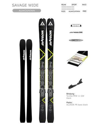 Esquís de Pista Allmountain Freeride Savage Rocker Wide + Fijación Tyrolia PR 11