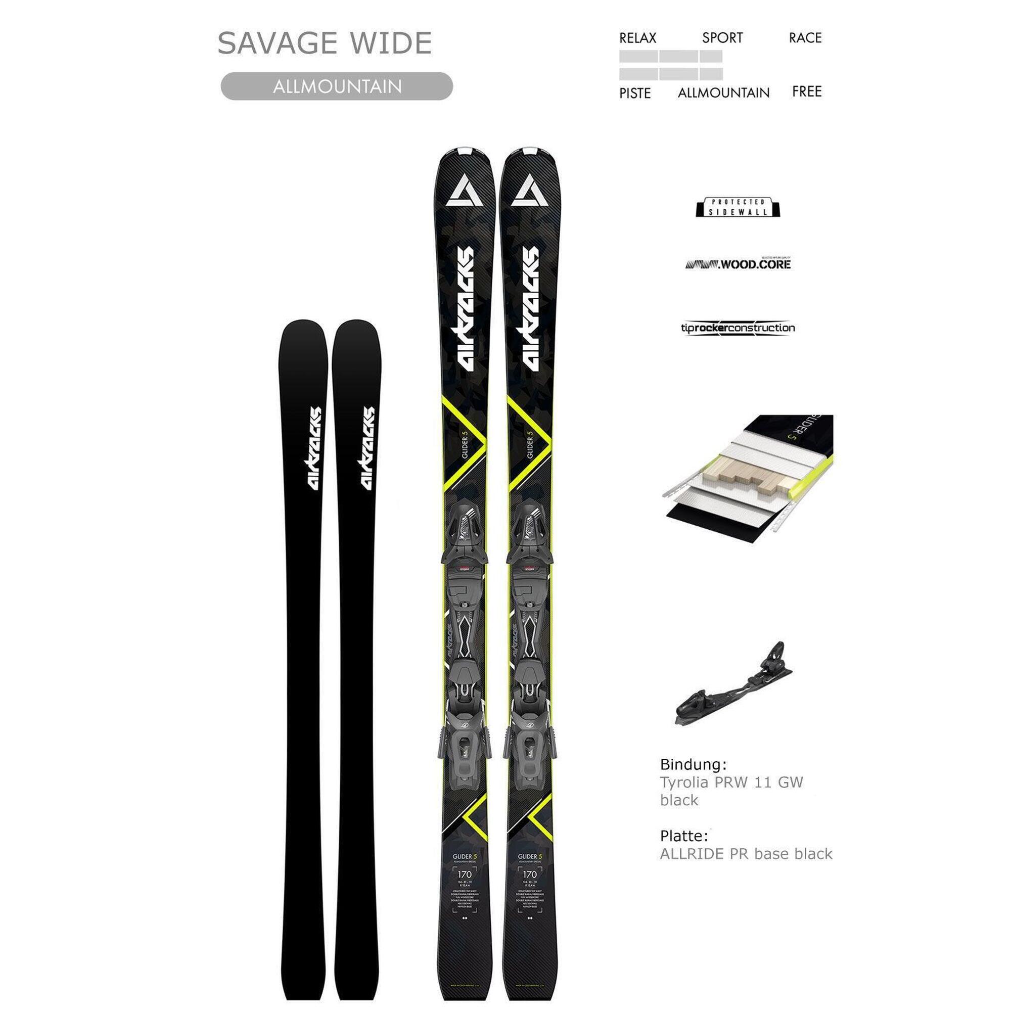 Airtracks - Ski Freeride Allmountain Savage Pro Rocker Wide + Fixations Tyrolia Pr 11 Gw - Skis - 162 Cm - Decathlon