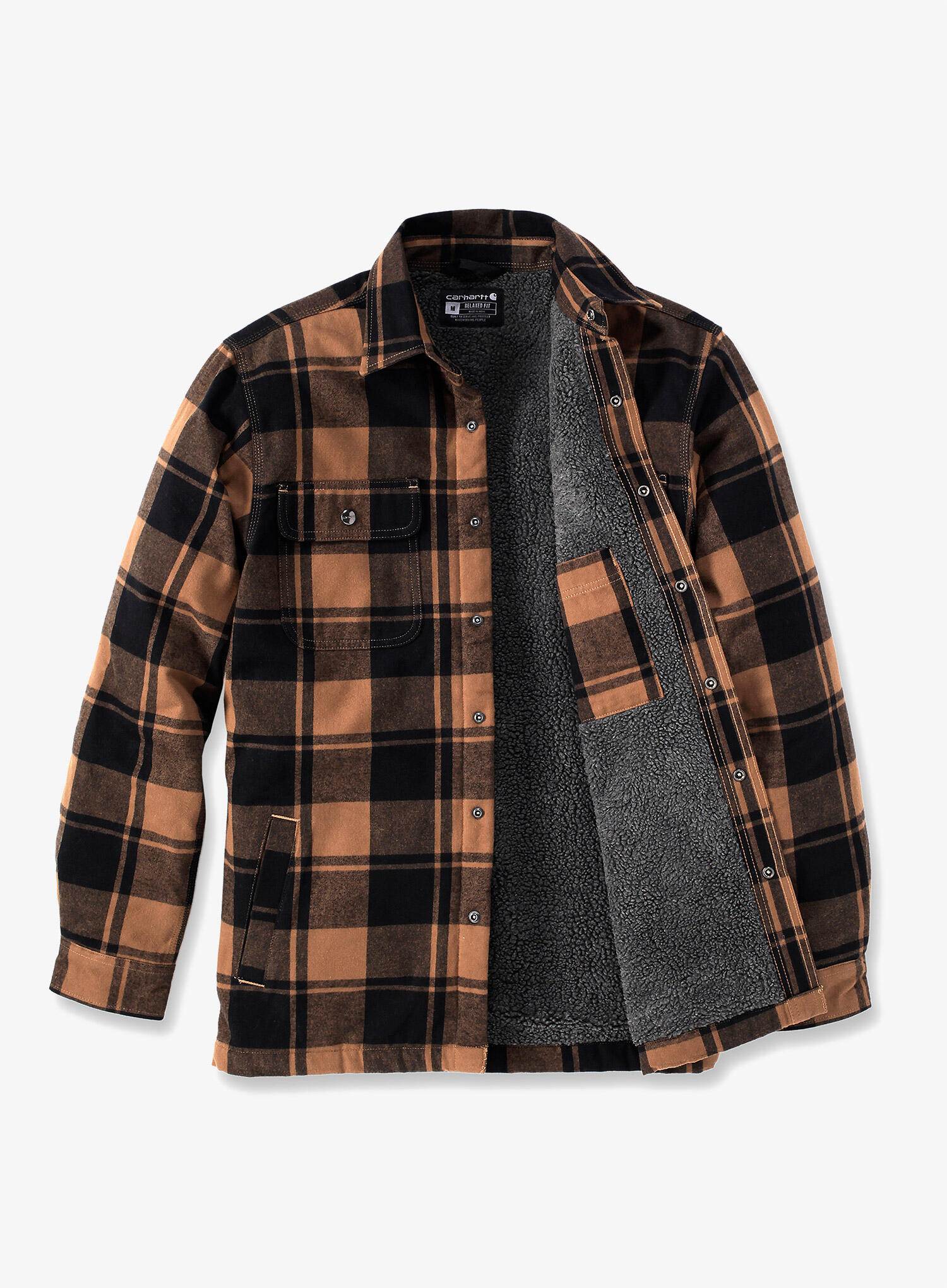 Koszula turystyczna męska Carhartt Flannel Sherpa-Lined Shirt Jac 3/3