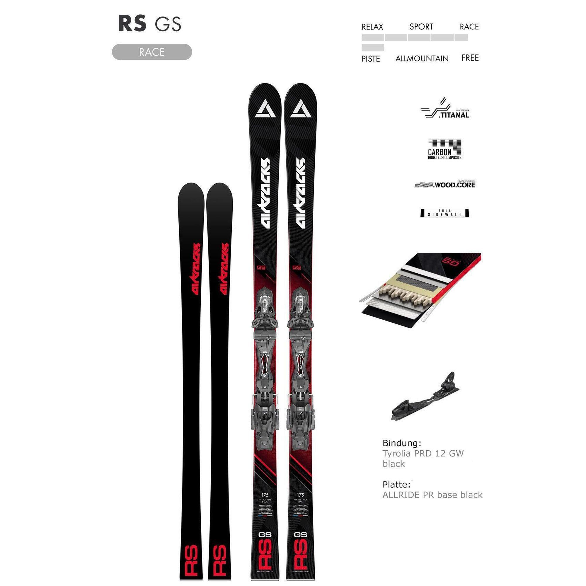 Airtracks - Ski Master Pro Rs Gs Giant Slalom Race Carver + Fixation Tyrolia Prw 12 Gw - Skis - 175 Cm - Decathlon
