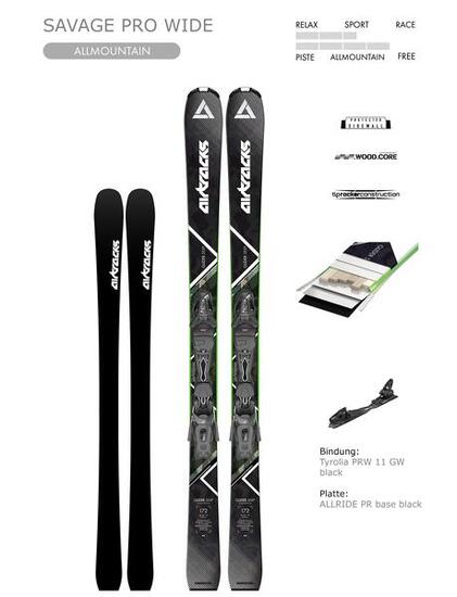 Esquis de Pista Allmountain Freeride Savage Pro Rocker Wide + Fijación Tyrolia