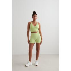 Femme Yoga Short Mini Sans Couture Jaune Clair