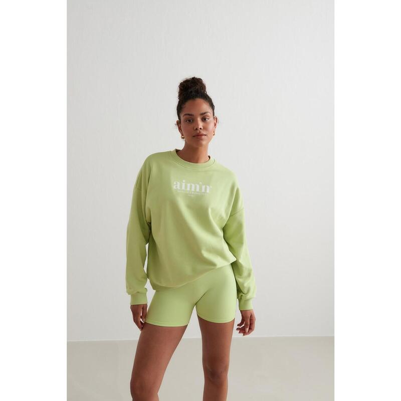 Sweat-shirt Club Terry Yoga Femmes Vert Clair aim'n