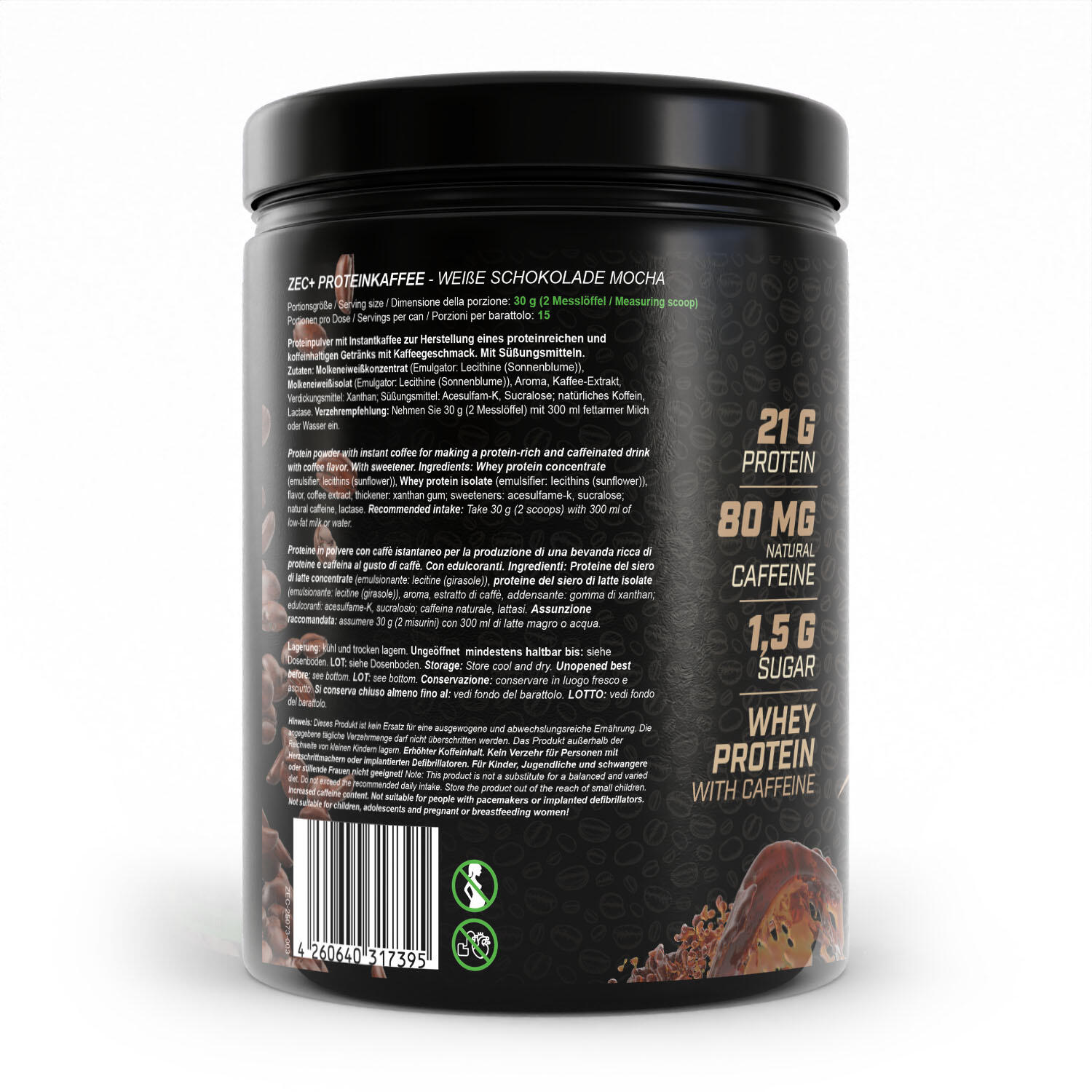 Zec+ Protein Coffee (450g) White Chocolate Mocha - Aliments fonctionnels 3/3