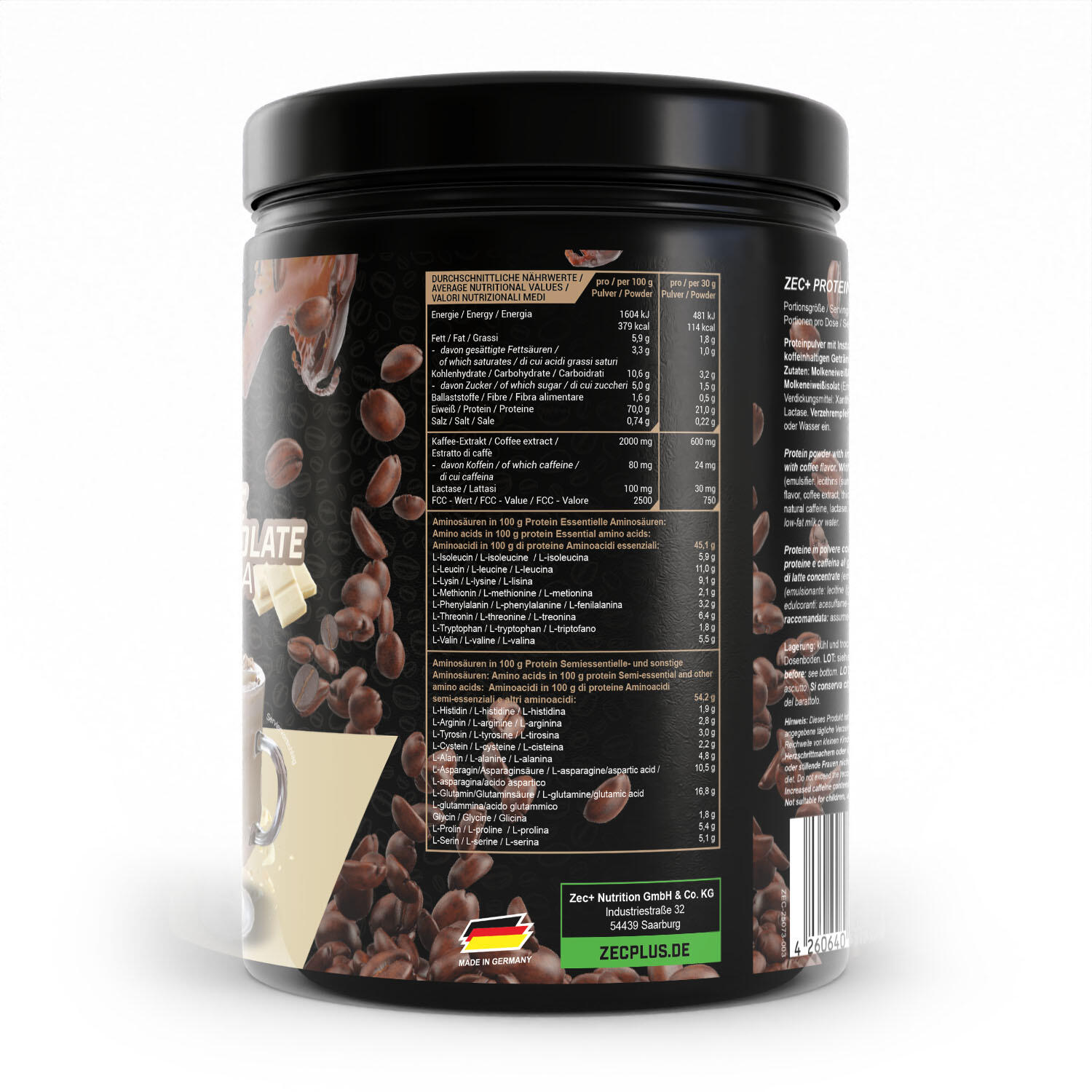 Zec+ Protein Coffee (450g) White Chocolate Mocha - Aliments fonctionnels 2/3