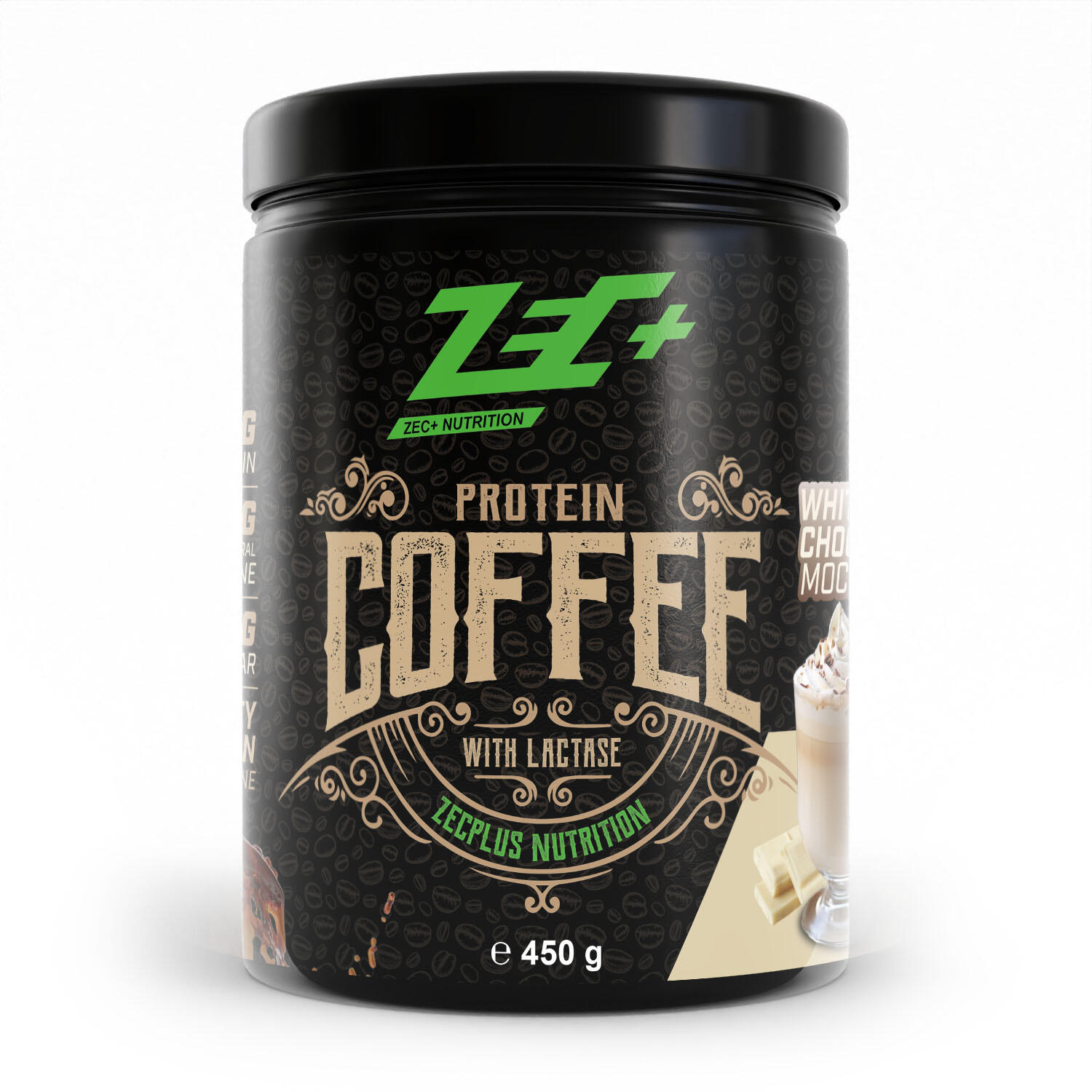 Zec+ Nutrition - Zec+ Protein Coffee (450g) White Chocolate Mocha - Aliments Fonctionnels - Whey Caséine - 450 G - Decathlon