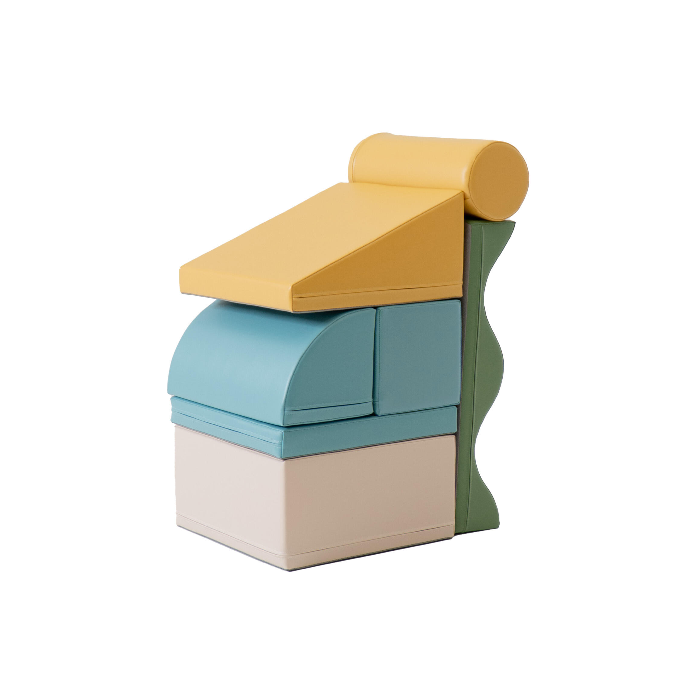 Blocchi per Bambini in Schiuma, Kit di attività Soft Play, beige-turchese 4/5