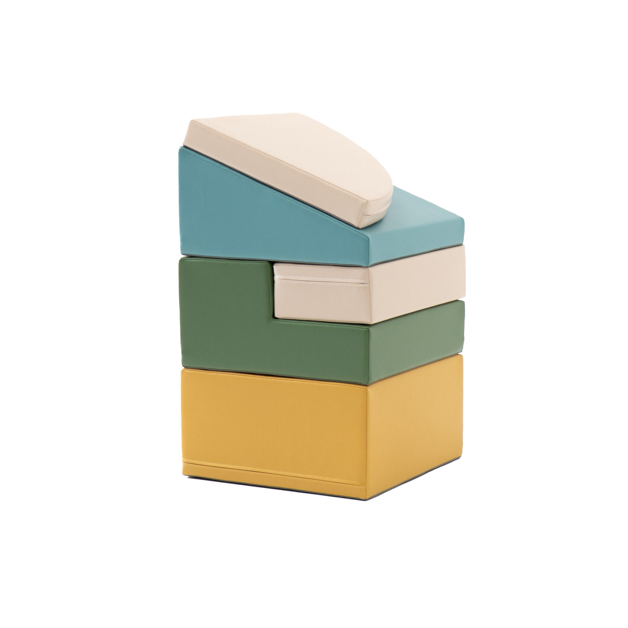 Blocchi per Bambini in Schiuma, Kit di attività Soft Play, beige-turchese 5/7