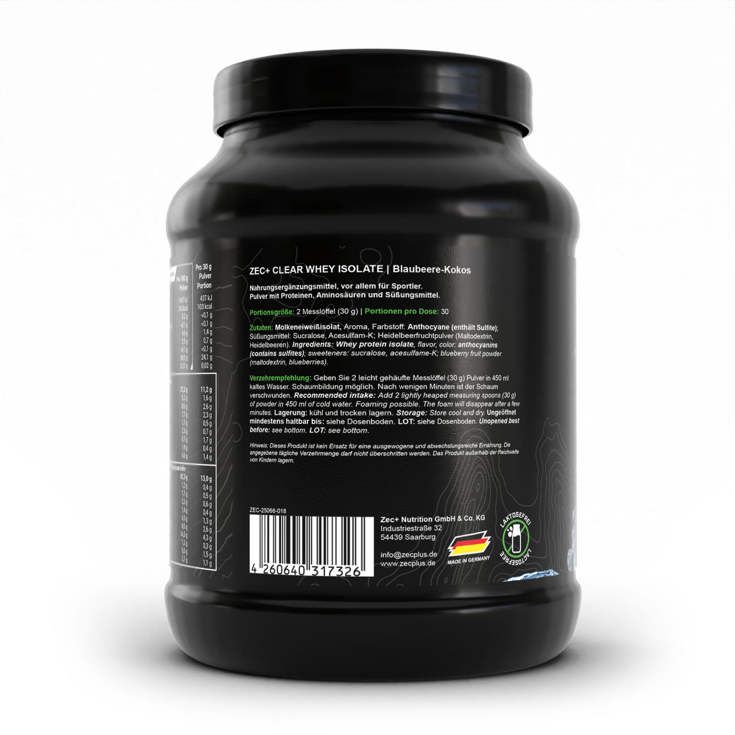 Zec+ Clear Whey Isolate (900g) Blueberry Coconut - Proteine 3/3