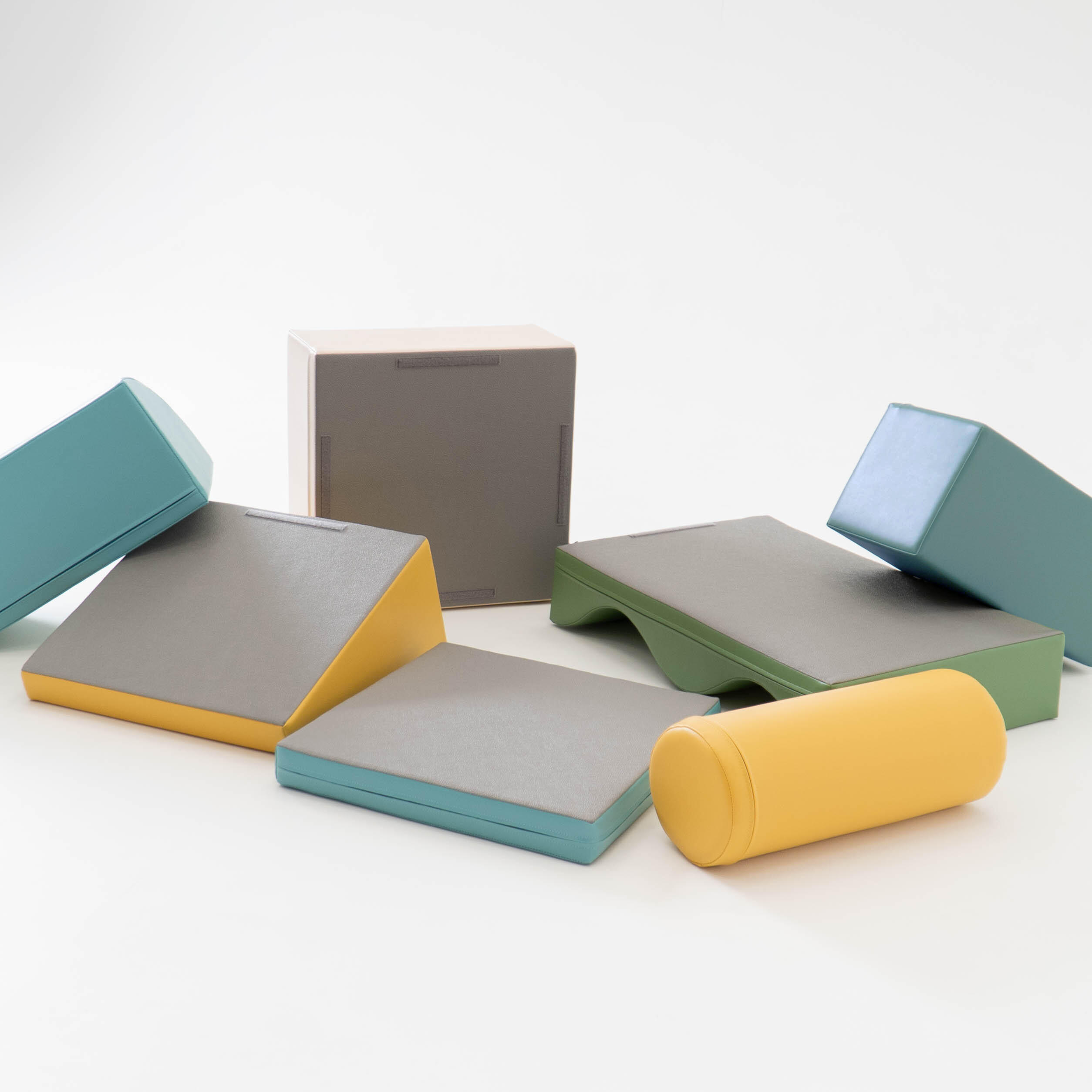 Blocchi per Bambini in Schiuma, Kit di attività Soft Play, beige-turchese 3/5