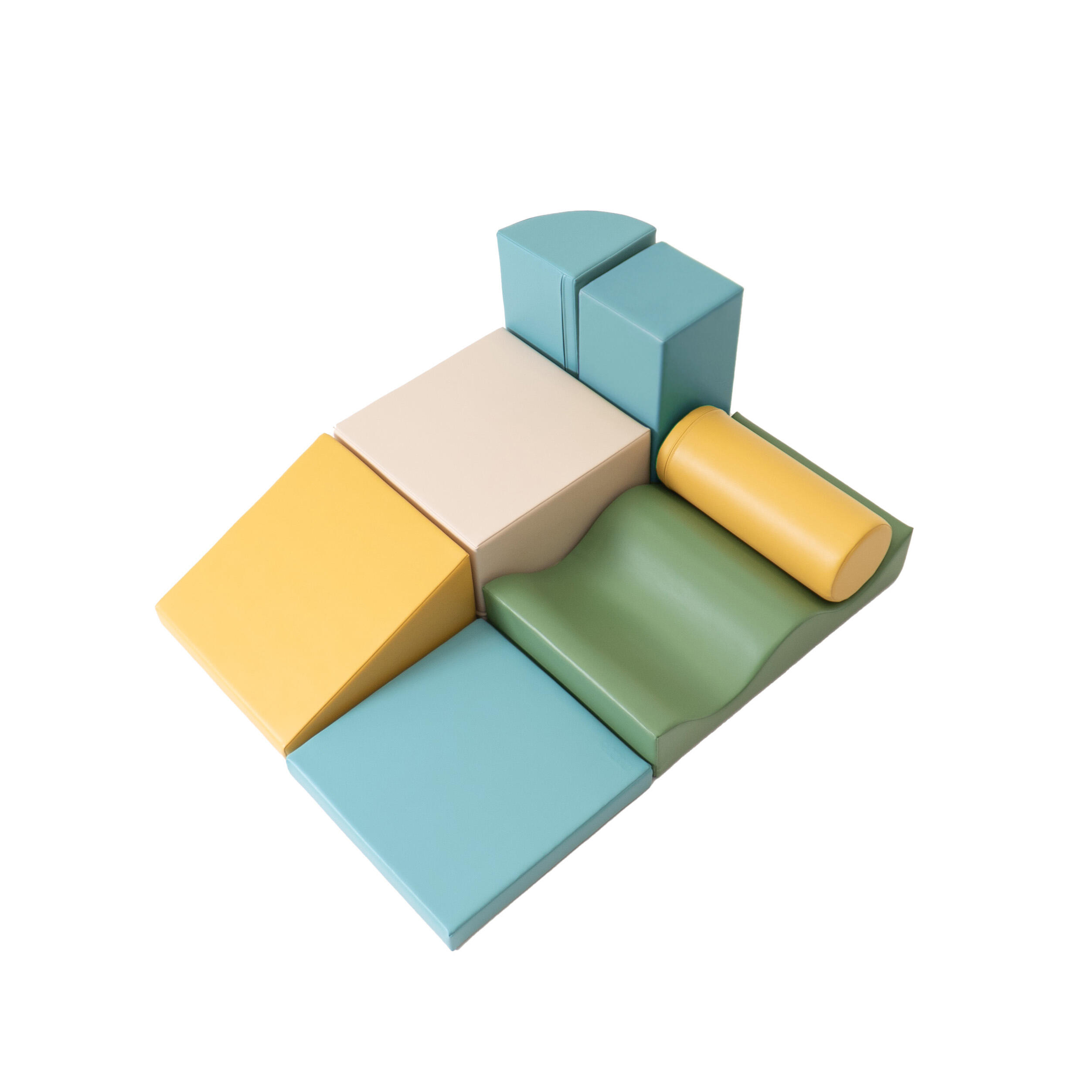 Blocchi per Bambini in Schiuma, Kit di attività Soft Play, beige-turchese 2/5