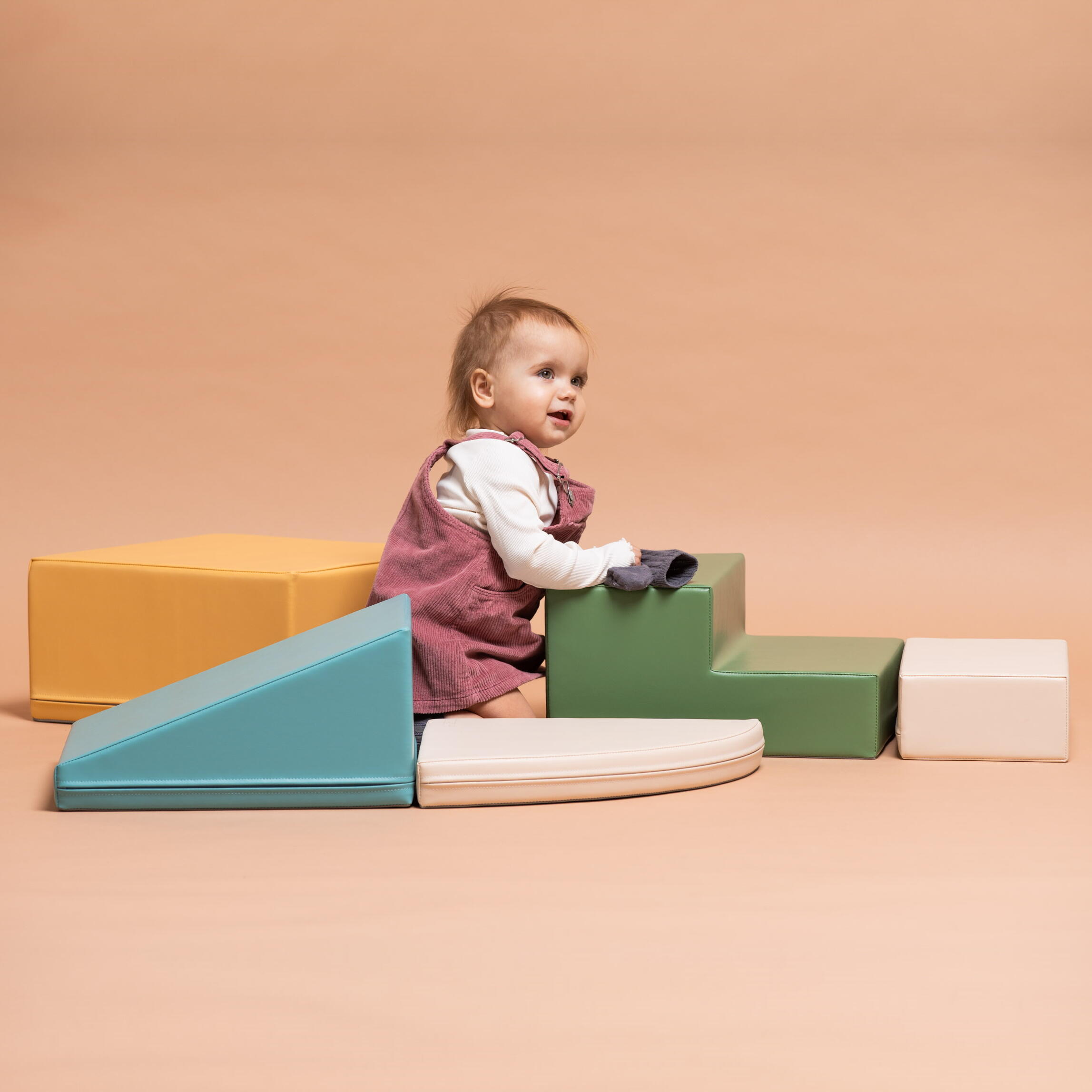 Blocchi per Bambini in Schiuma, Kit di attività Soft Play, beige-turchese 2/7