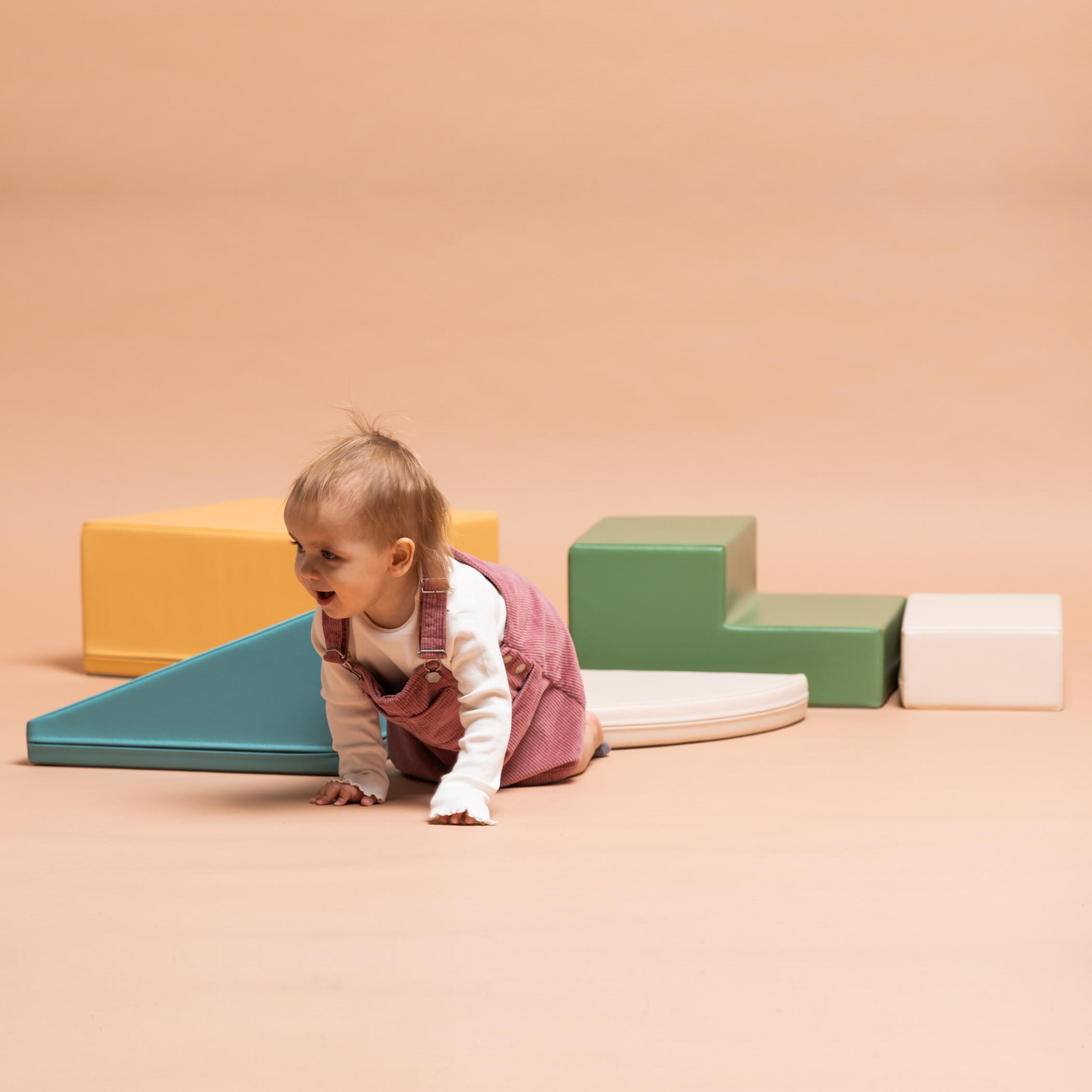 Blocchi per Bambini in Schiuma, Kit di attività Soft Play, beige-turchese 4/7