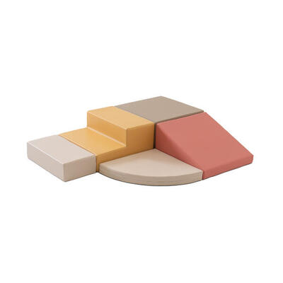 Softbausteine Spielset Corner Climber. beige-rosa