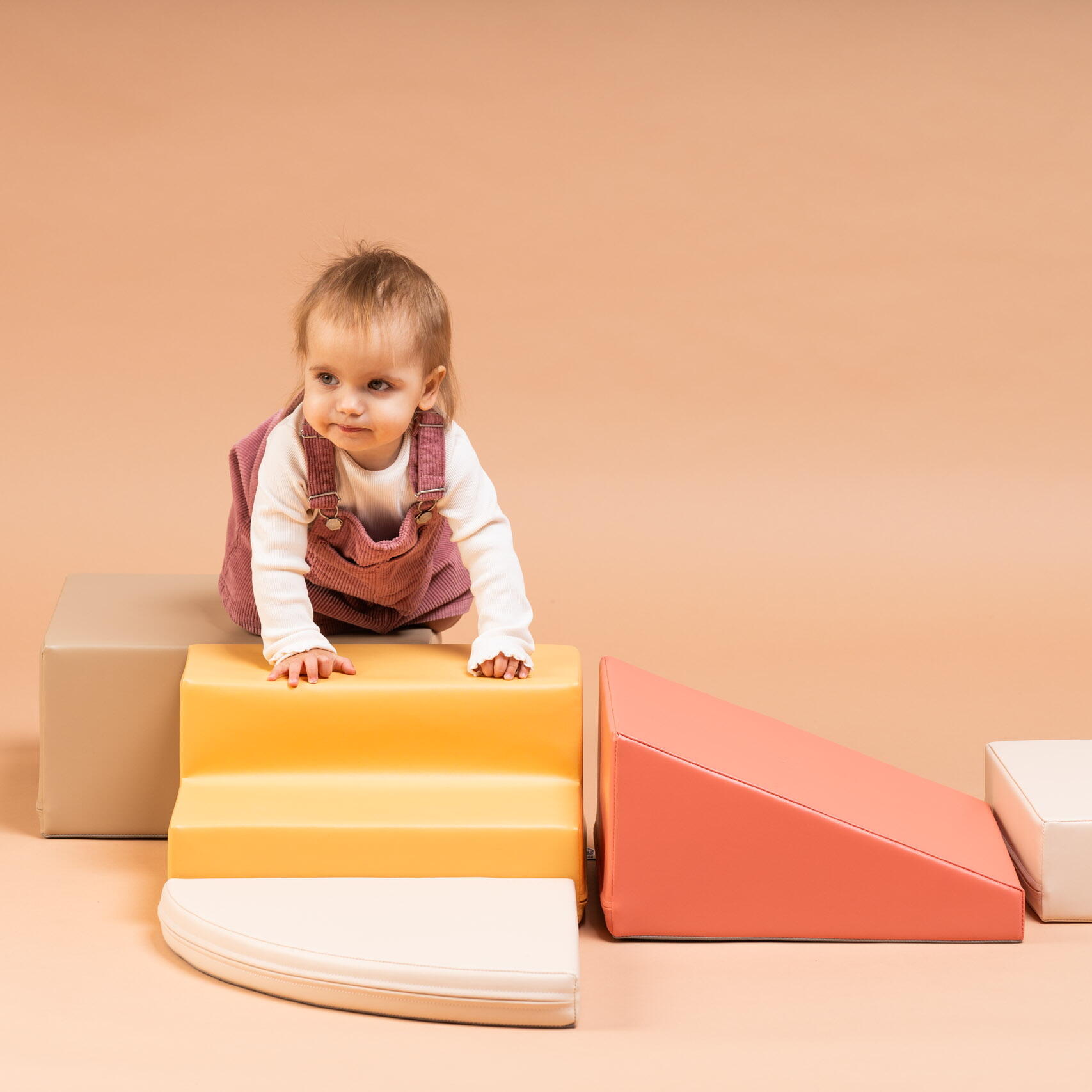 Blocchi per Bambini in Schiuma, Kit di attività Soft Play, beige-rosa 2/7