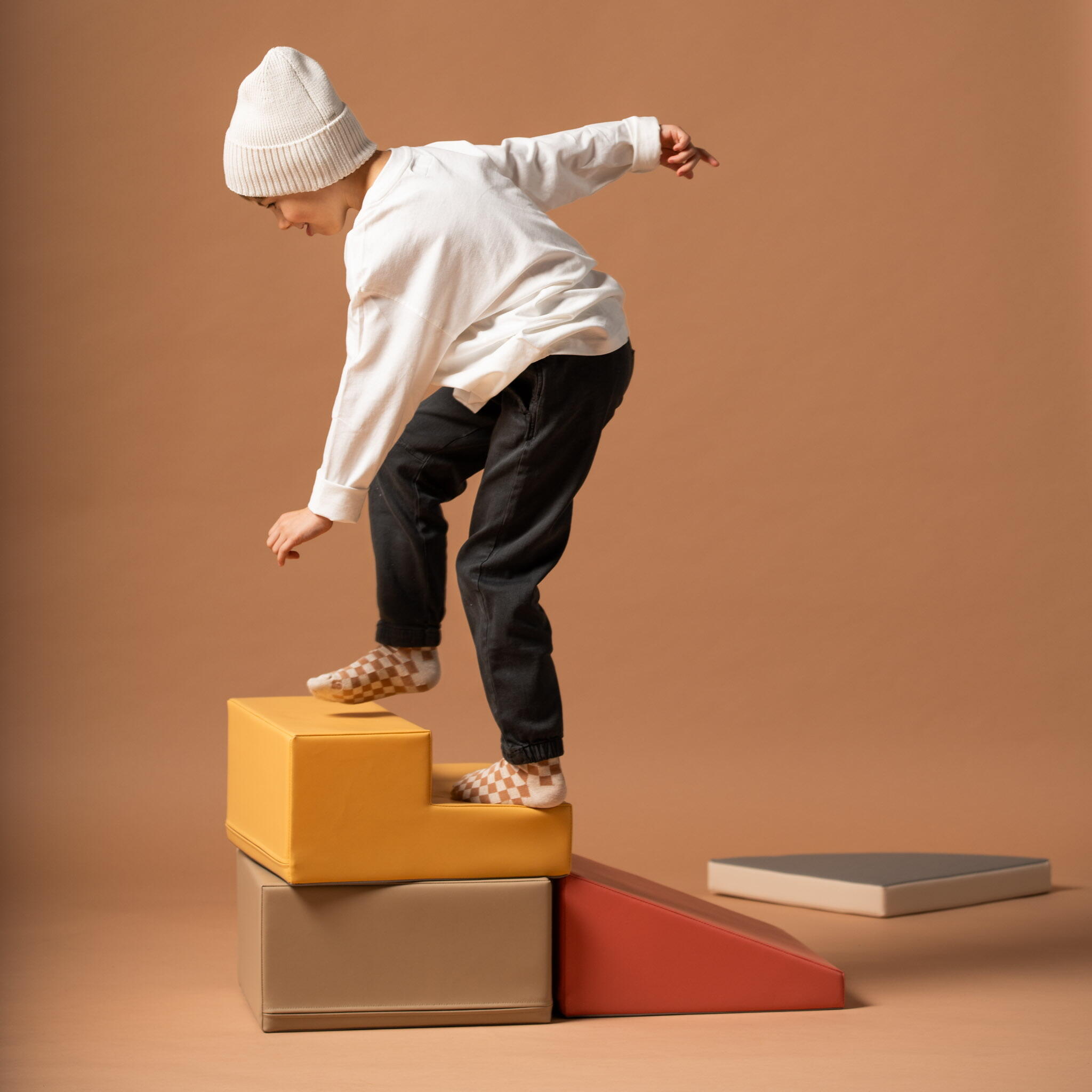 Blocchi per Bambini in Schiuma, Kit di attività Soft Play, beige-rosa 5/7