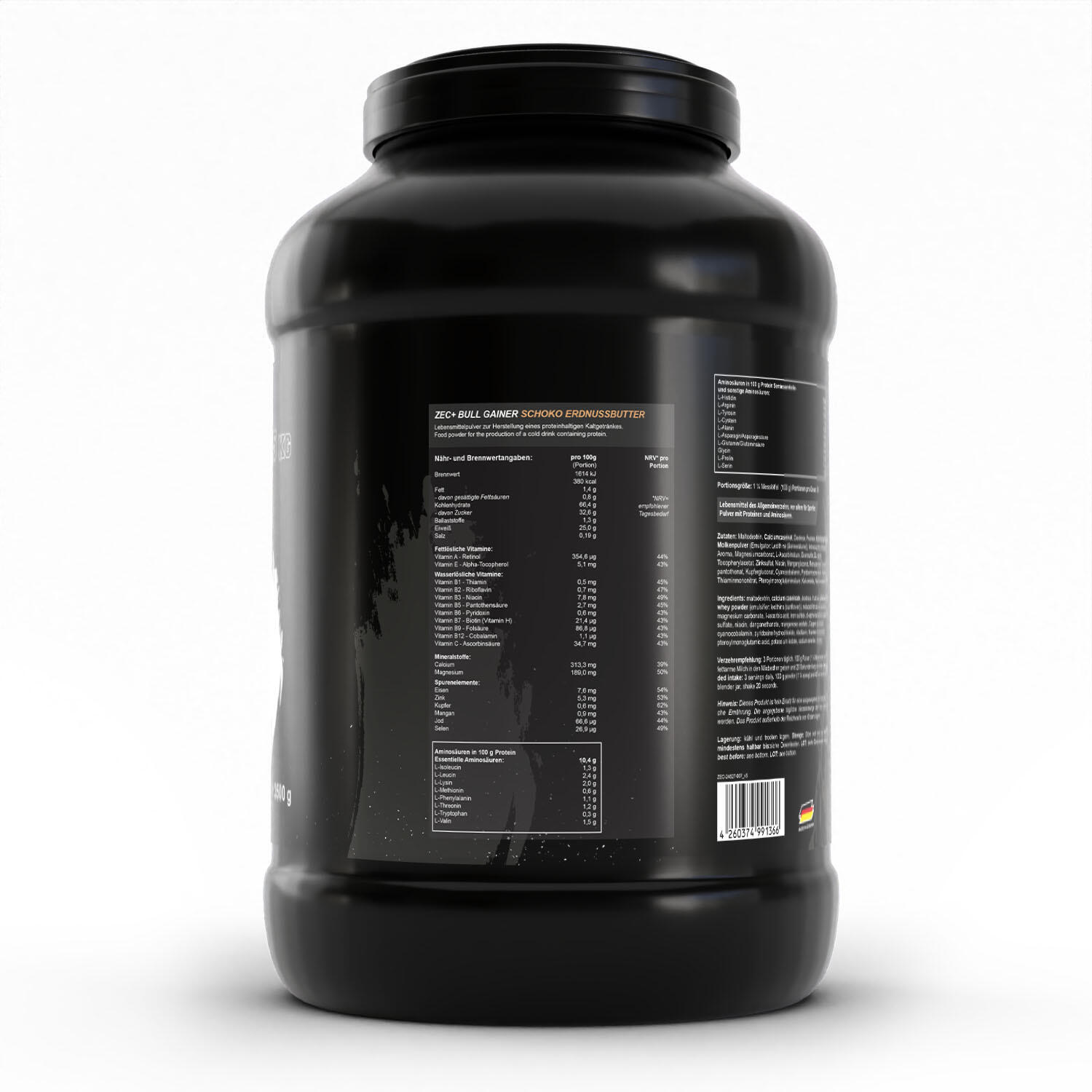 Zec+ Bullgainer (3500g) Chocolate Peanut Caramel - Aumento di peso 2/3