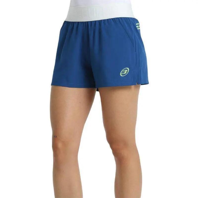 Short femme Bullpadel Berbi BLEU taille élastique large 4/5