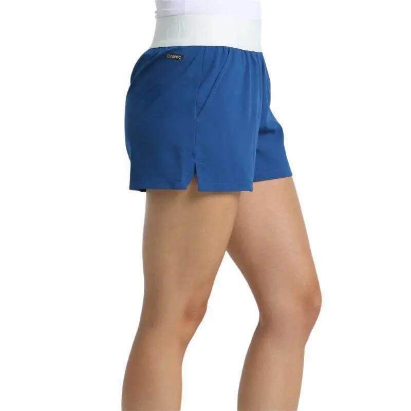 Short femme Bullpadel Berbi BLEU taille élastique large 3/5