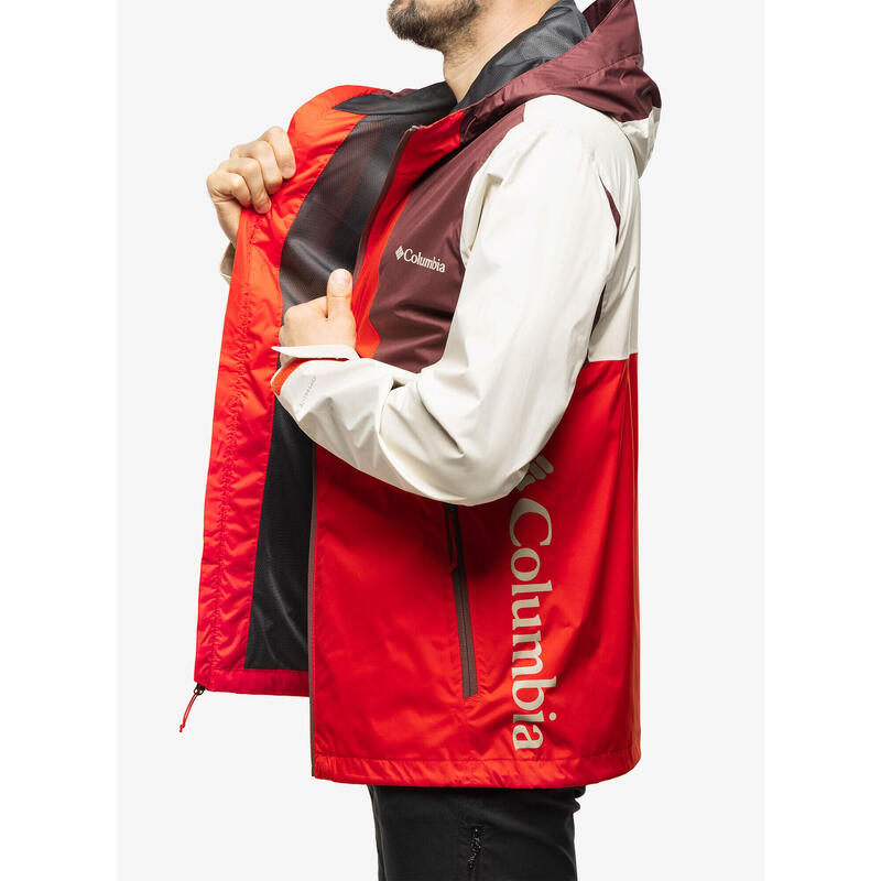 Geacă Protecție Ploaie Trekking Bărbați Inner Limits II Roșie