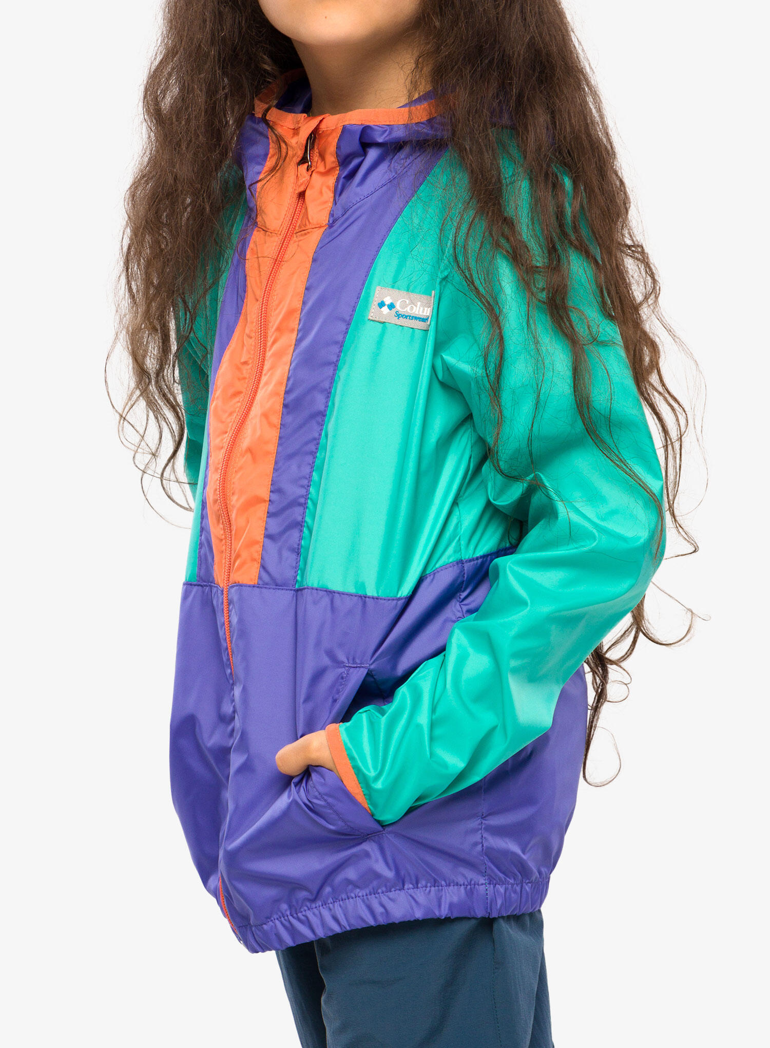 Kurtka wiatrówka dziewczęca Columbia Back Bowl Hooded Windbreaker 3/7
