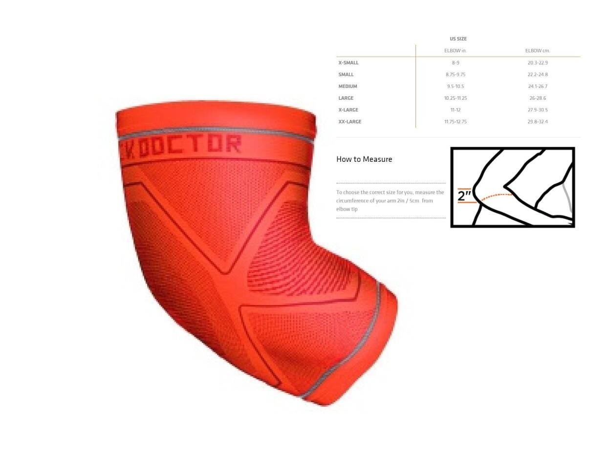 Shock Doctor Elbow Compression Sleeve Support Orange Gel Recovery Support 3/4