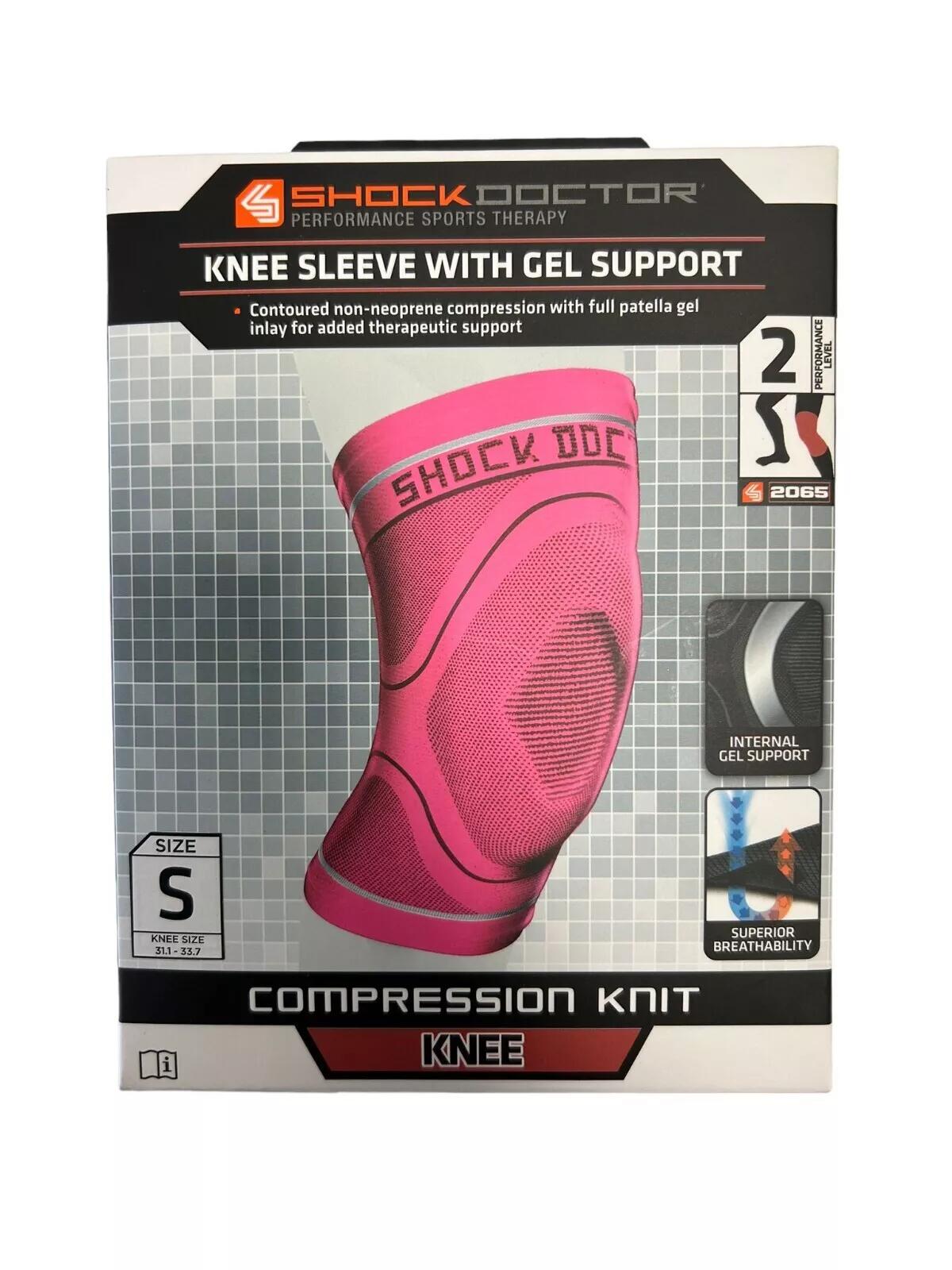 SHOCK DOCTOR Shock Doctor Knee Support Brace Pink Compression Gel Knit Recovery