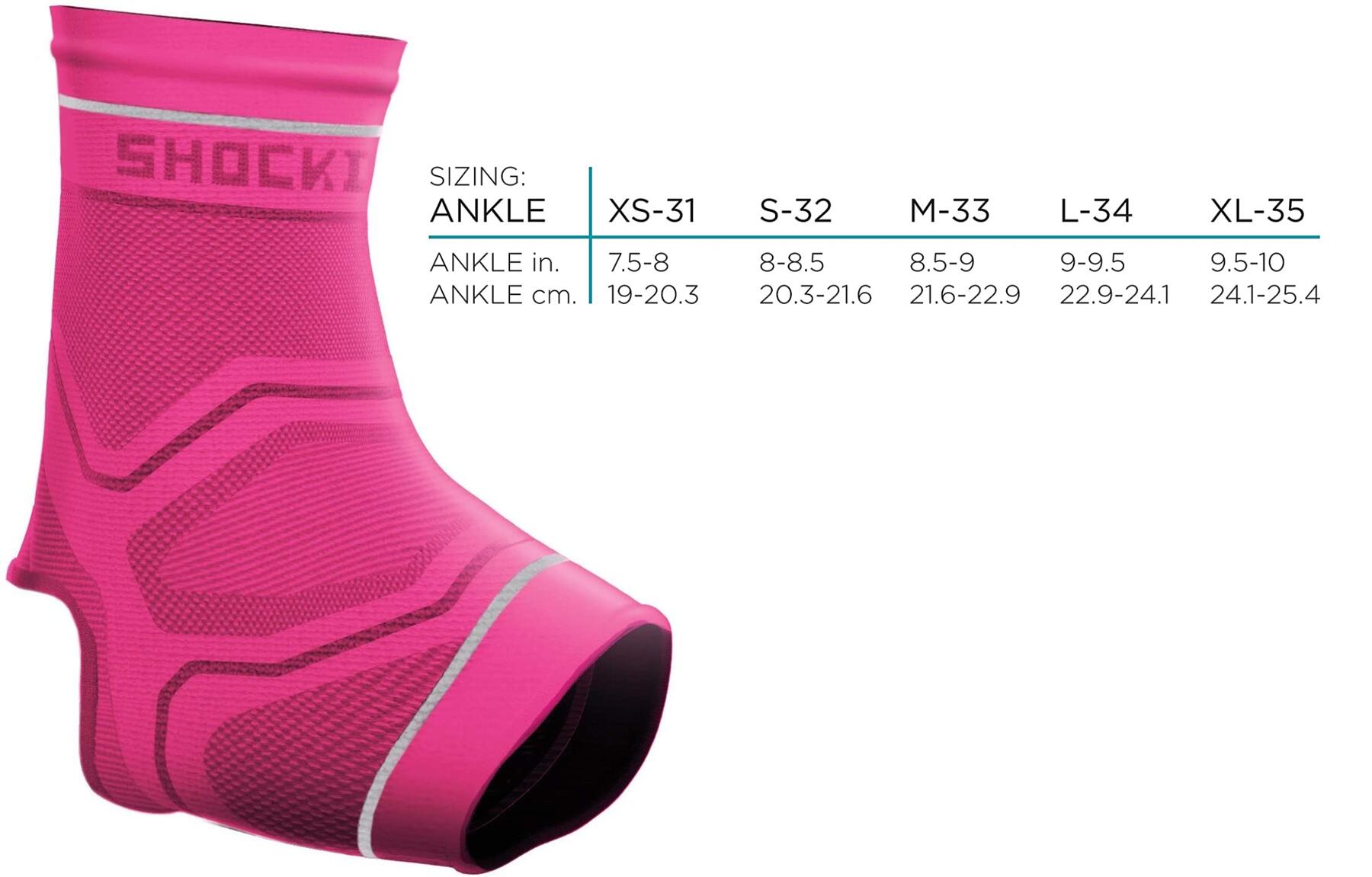 SHOCK DOCTOR Shock Doctor Ankle Compression Sleeve Support Pink Brace Recovery Support