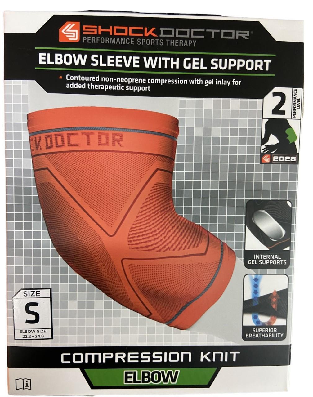 SHOCK DOCTOR Shock Doctor Elbow Compression Sleeve Support Orange Gel Recovery Support