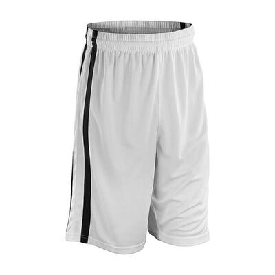 Heren quick dry basketbal shorts (wit/zwart)
