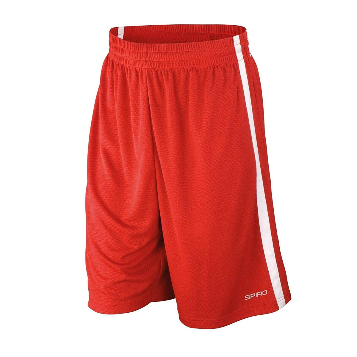 SPIRO Heren Quick Dry Basketbal Shorts (Rood/Wit)