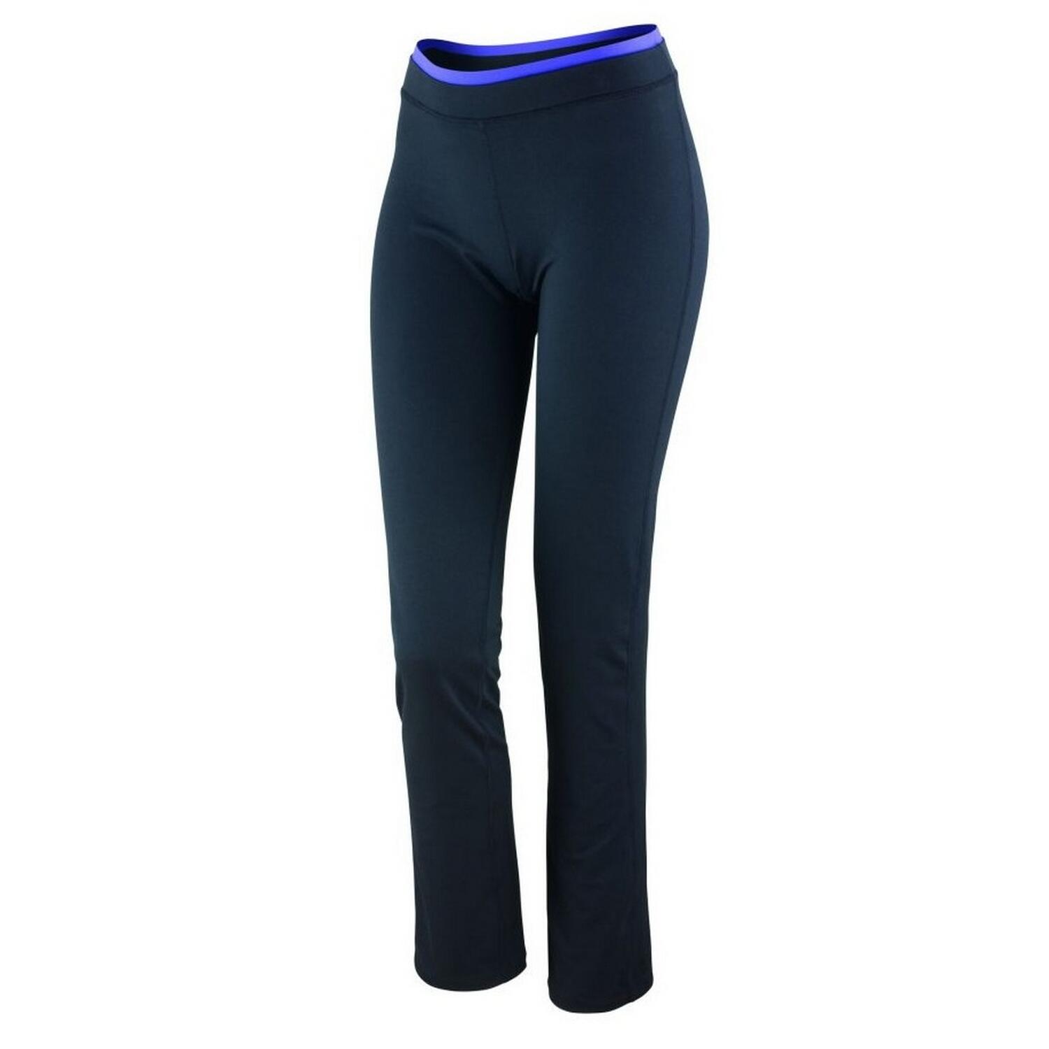 SPIRO Dames fitnessbroek (Zwart/Lavendel)